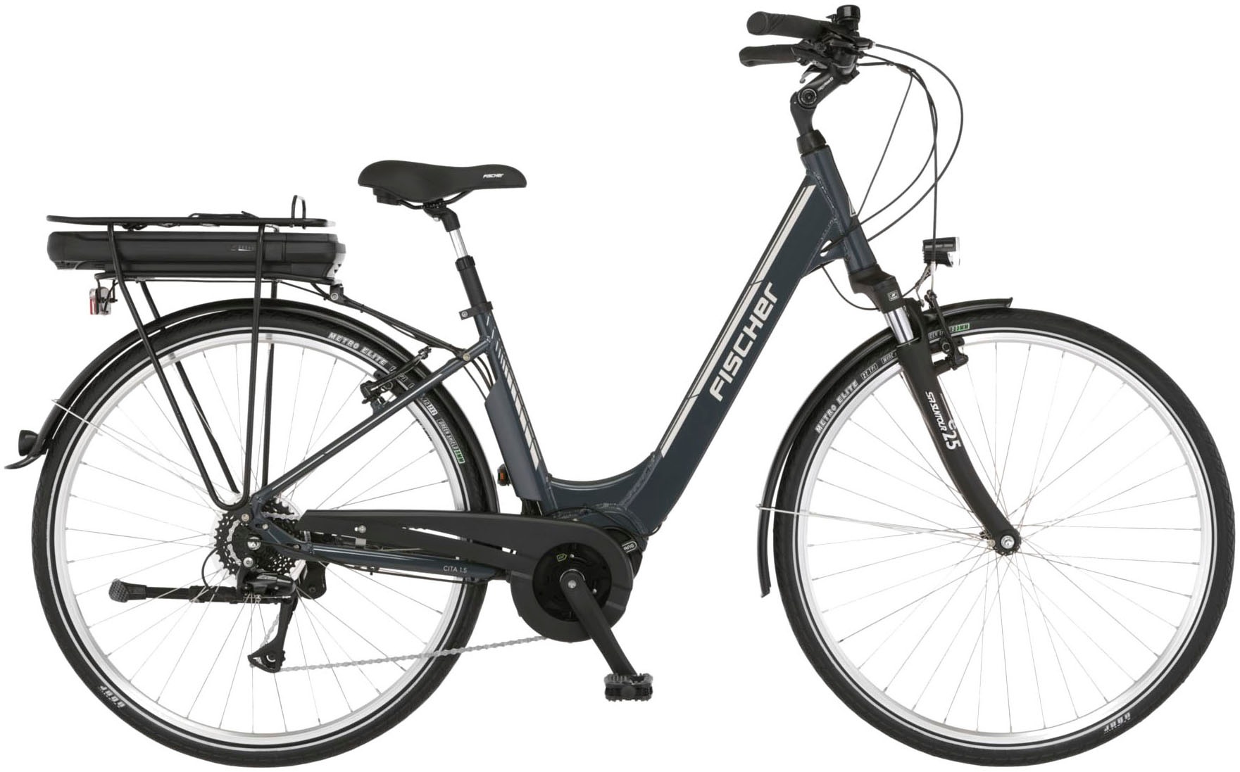 FISCHER Fahrrad E-Bike "CITA 1.5 418 44", 8 Gang, Shimano, Acera, Mittelmotor 250 W, (Schloss), Pedelec, Elektrofahrrad 