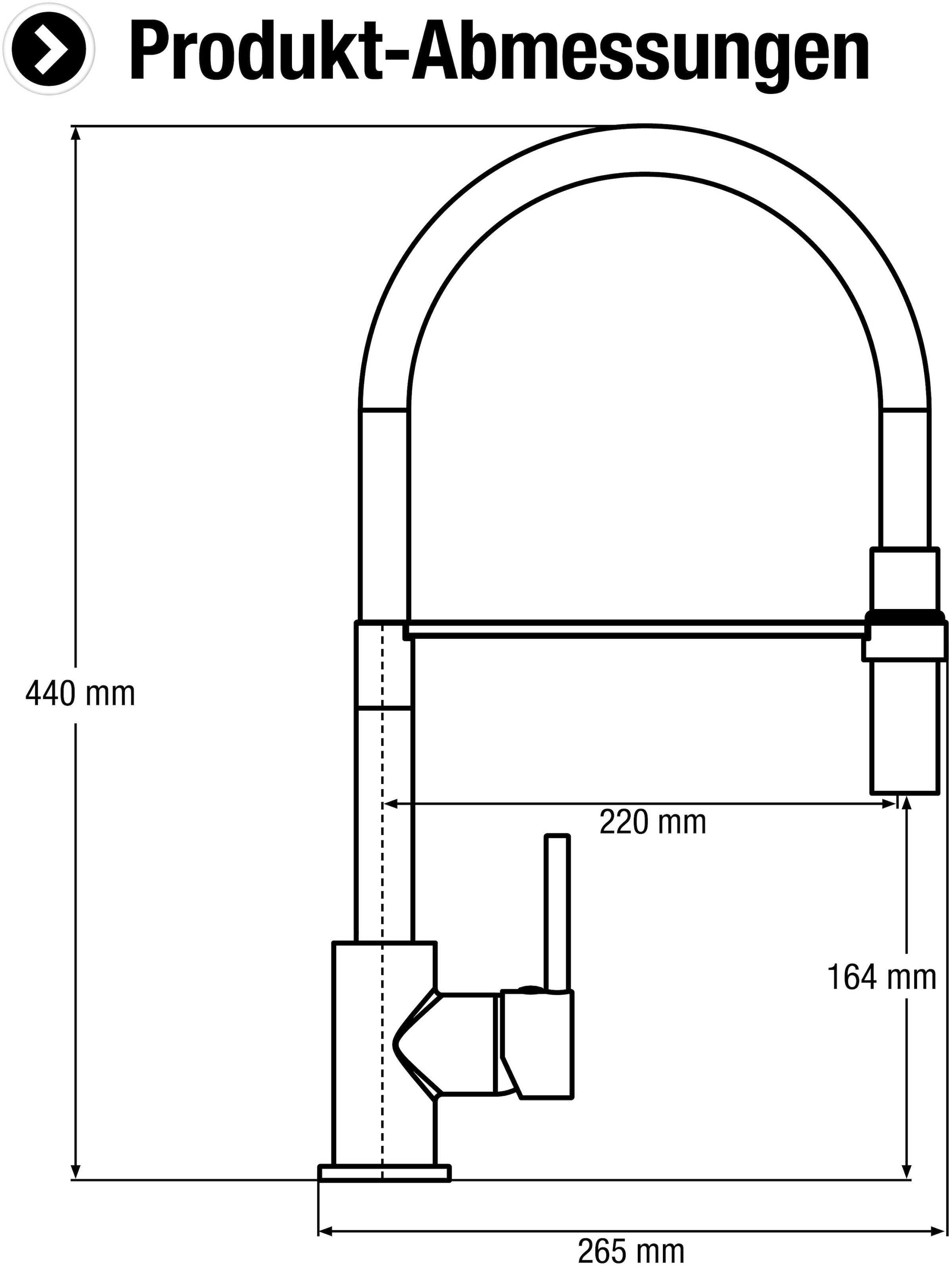 CORNAT Spültischarmatur »Druckgusskörper, chrom - 360° schwenkbarer Silikon-Auslauf«, Mit Brause-Arretierung/ Hochdruck-Armatur/ Küchenarmatur /Wasserhahn