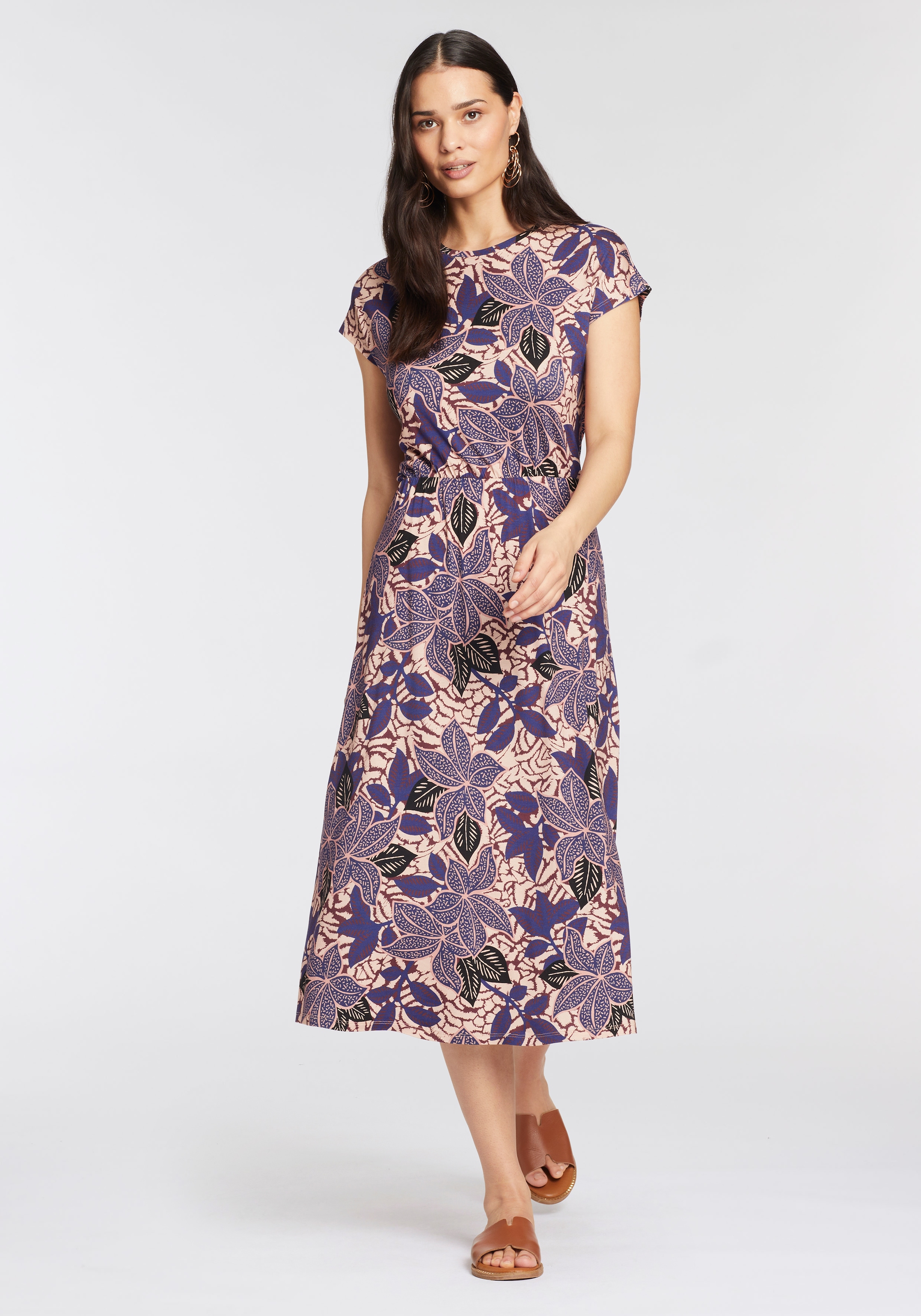 Laura Scott Midikleid, mit stylischem Allover-Print