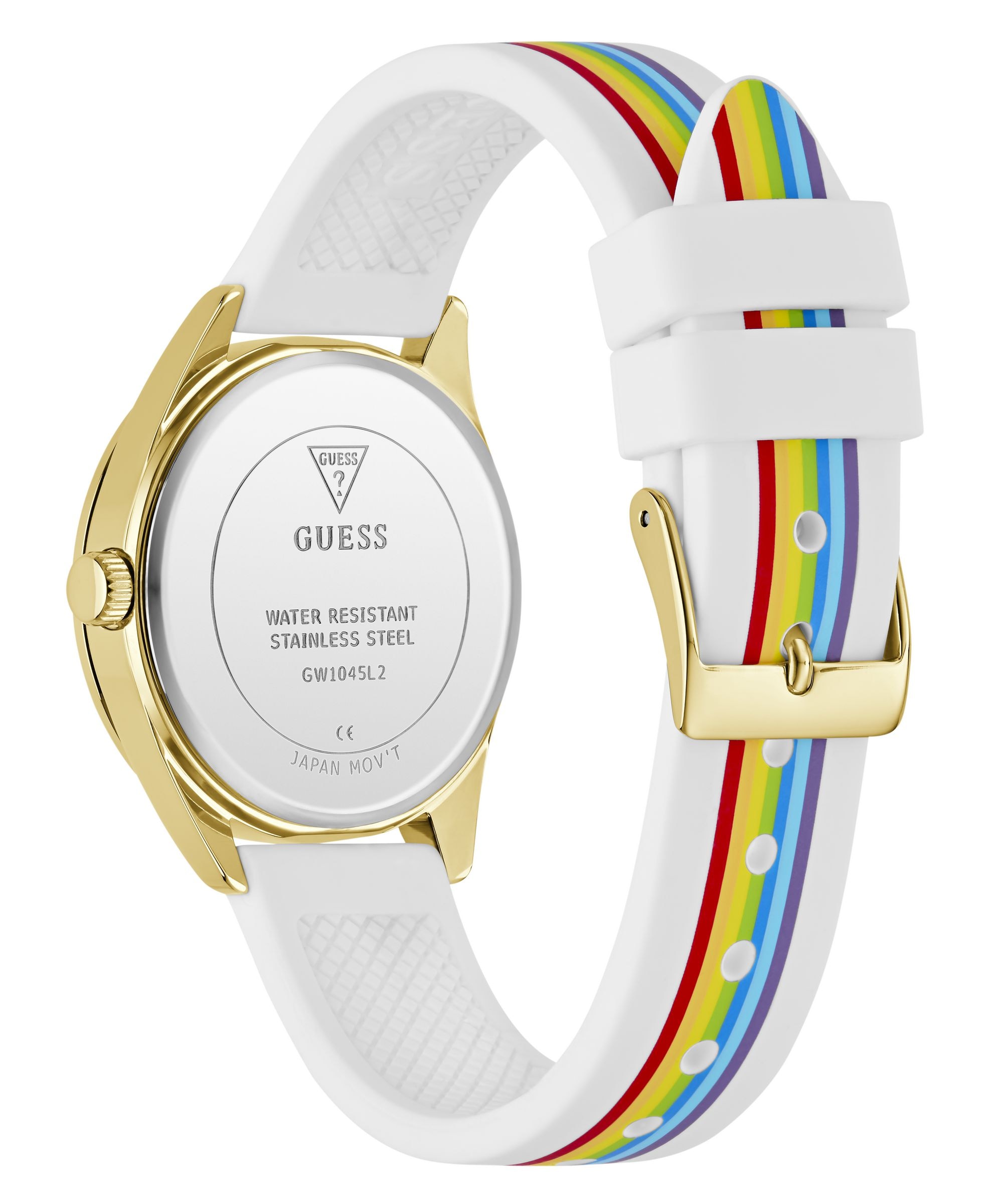 Guess Quarzuhr »JOY« Armbanduhr, Damenuhr, Silikonarmband, analog