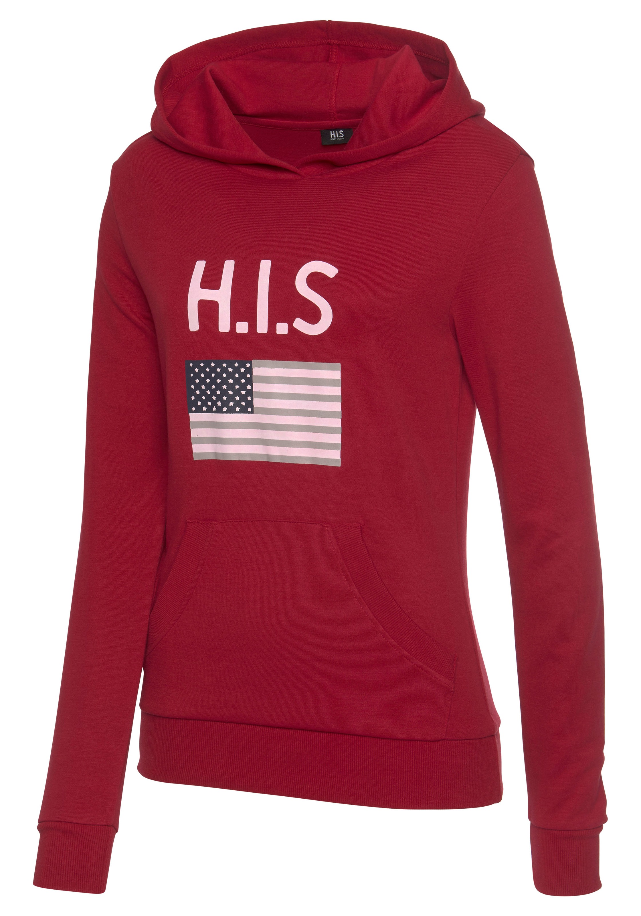 H.I.S Women's Basic Hoodie Red 32/34 3