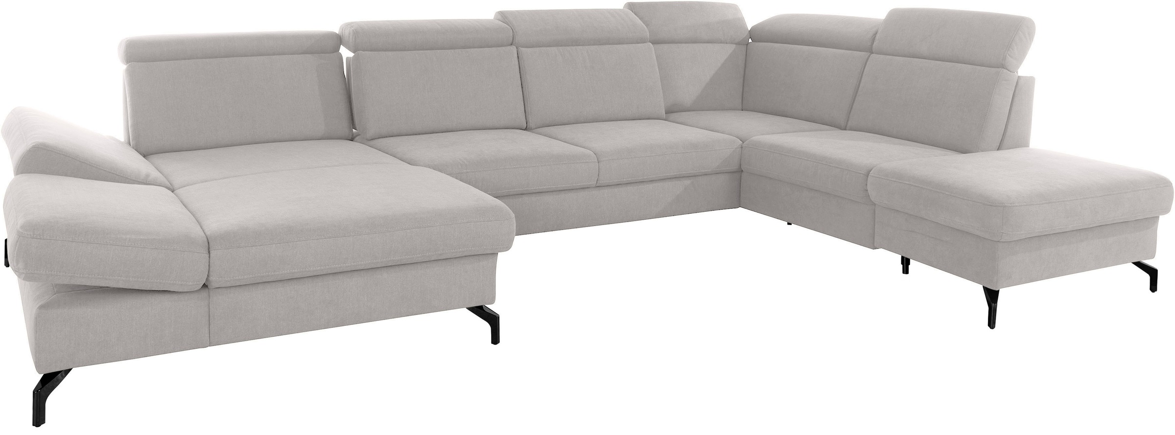 sit&more Wohnlandschaft »Brisbane U-Form«, Fußhöhe 12 cm, inklusive Sitztiefen-, Armteil- und Kopfteilverstellung