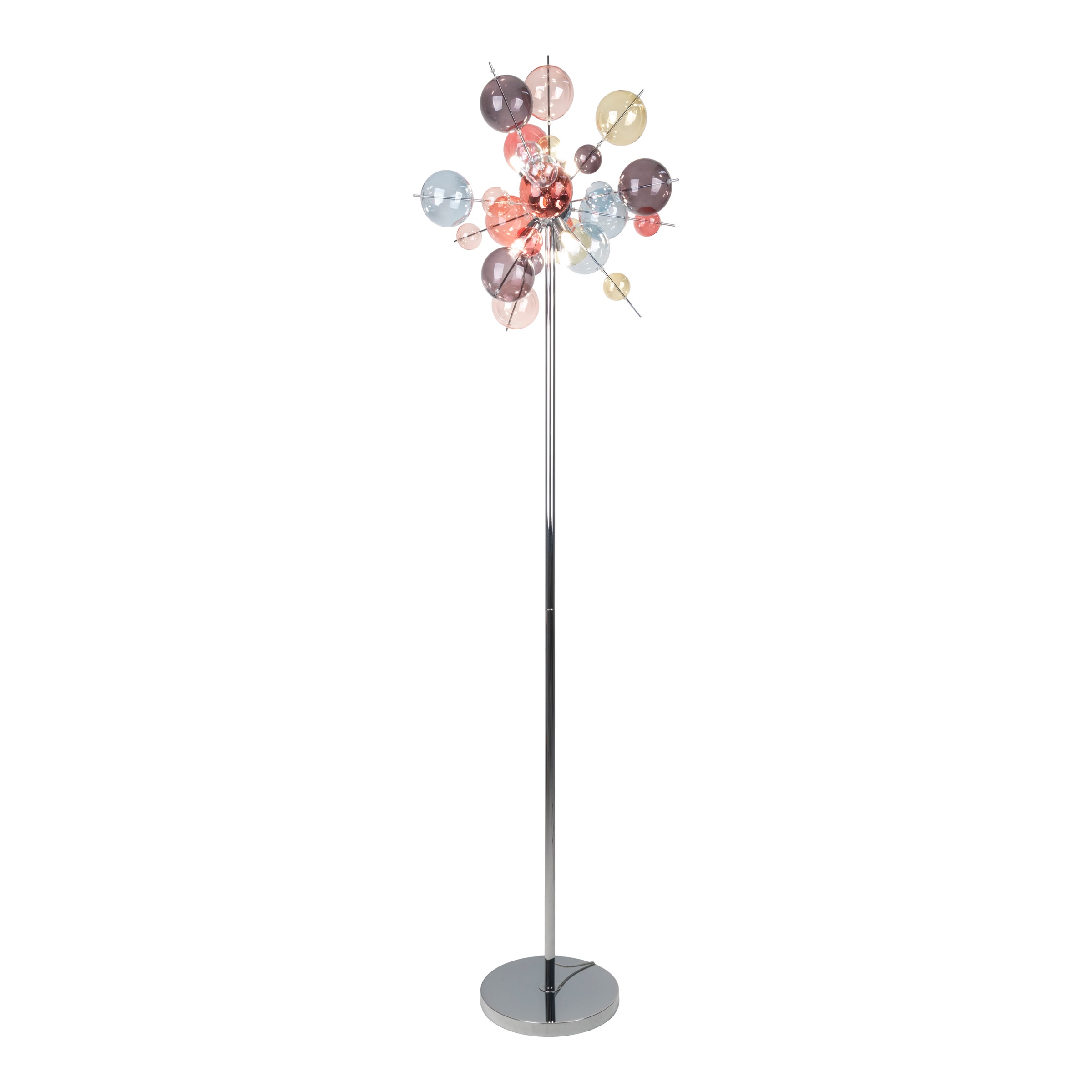 näve Stehlampe »Explosion« G9 1 Stk. chrom, exkl. 6x G9, pastellfarbene Gläser in 9cm und 5cm, H: 169cm