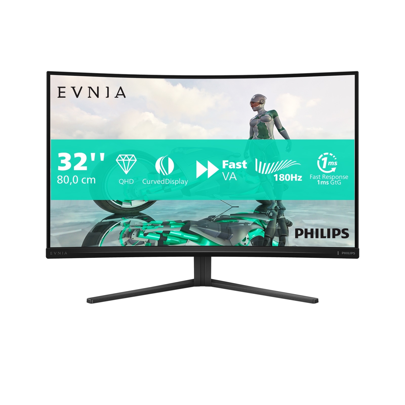 Philips Curved-Gaming-Monitor »32M2C3500L«, 80 cm/32 Zoll, 2560 x 1440 px, QHD, 1 ms Reaktionszeit, 180 Hz