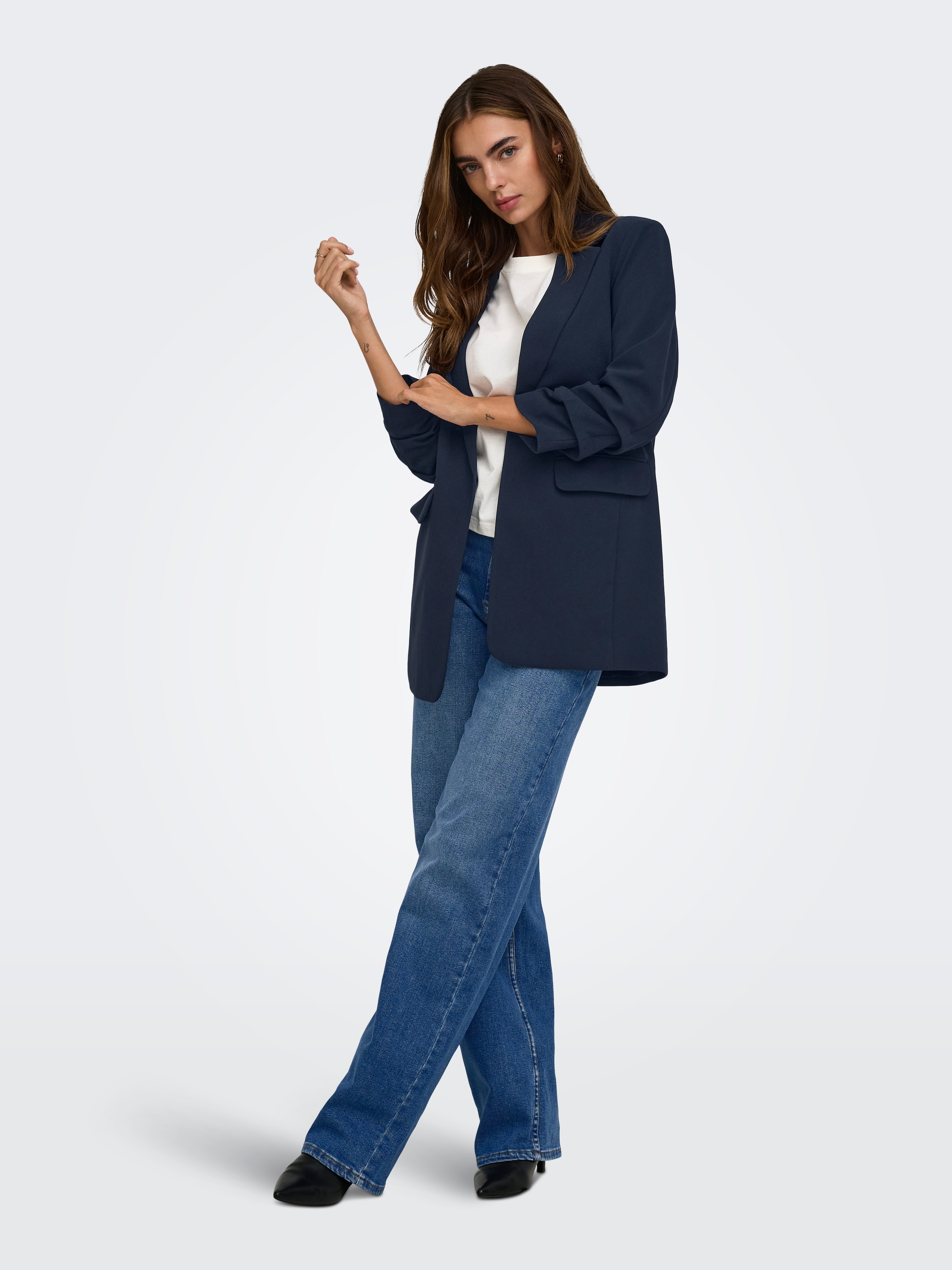 ONLY Longblazer »ONLKALINA 3/4 OPEN BLAZER CC TLR« Materialmix, loose fit