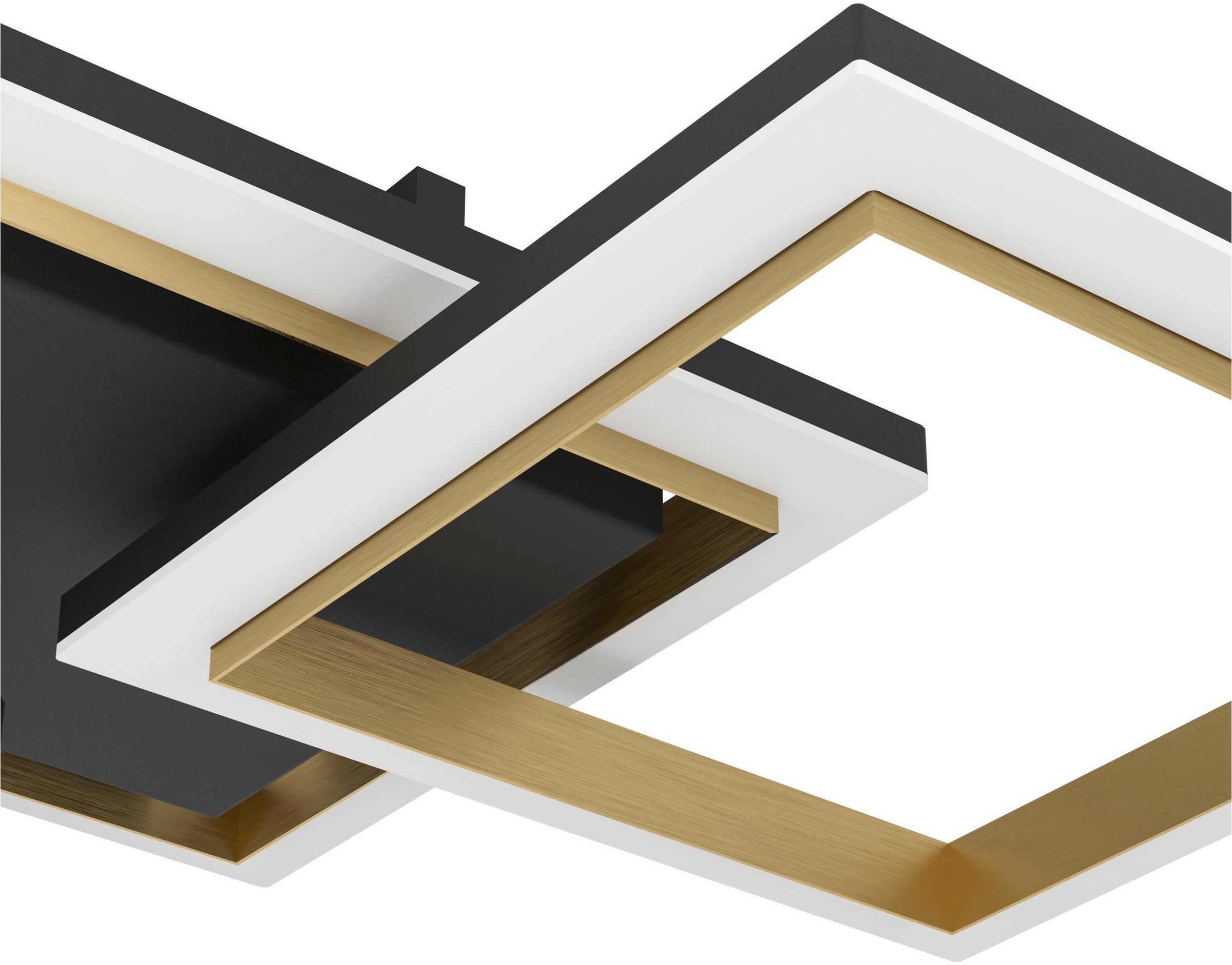 EGLO Deckenleuchte »Calliera Deckenlampe, Metall und Kunststoff, Bürolampe Decke, Lampe« LED-Modul 1 Stk. Neutralweiß Wand-/Deckenleuchte - L59,5 x B31 x H9 cm - schwarz, messing