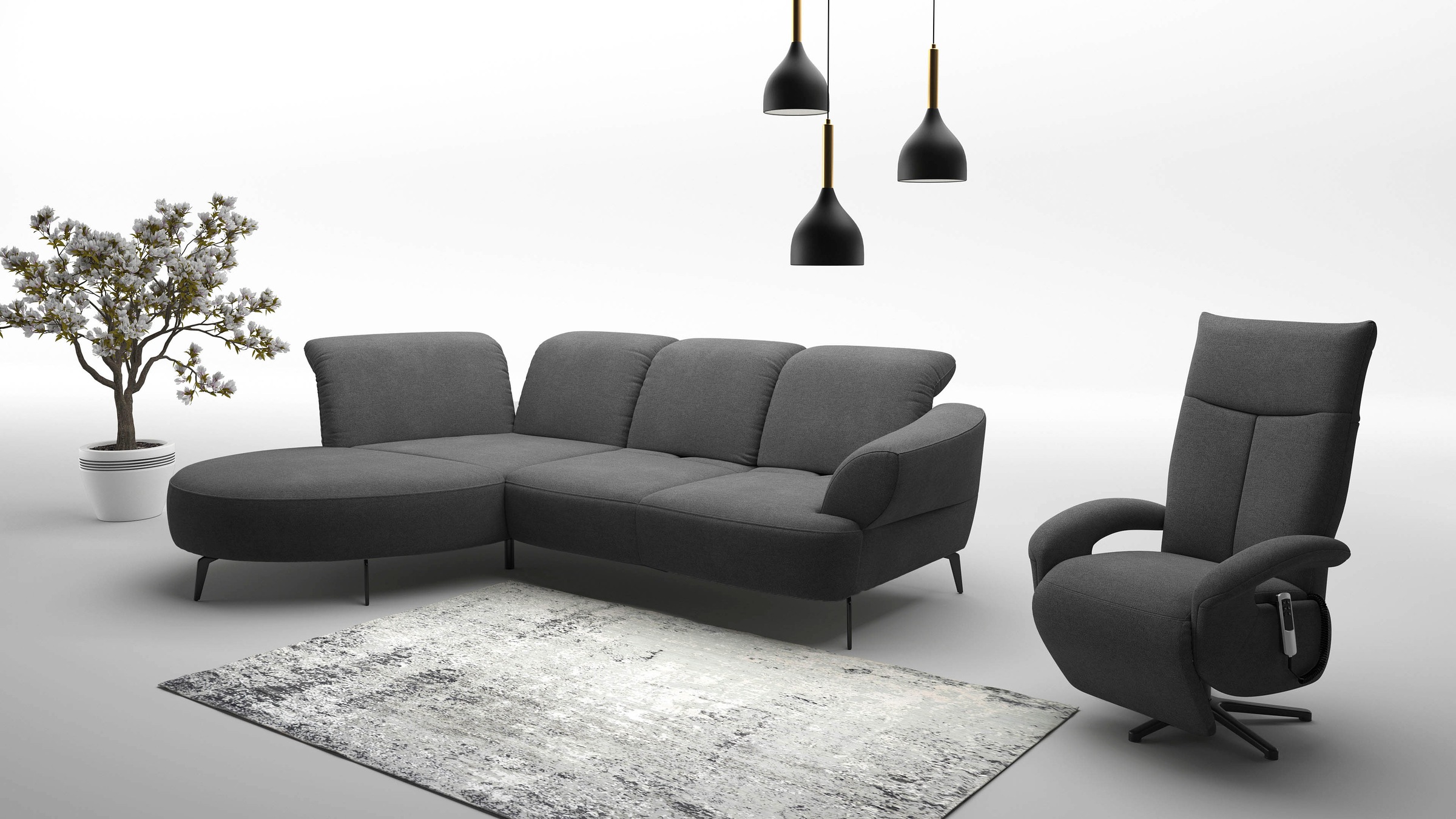 sit&more Ecksofa »Dance«, inkl.System Click&Seat und Sitztiefenverstellung