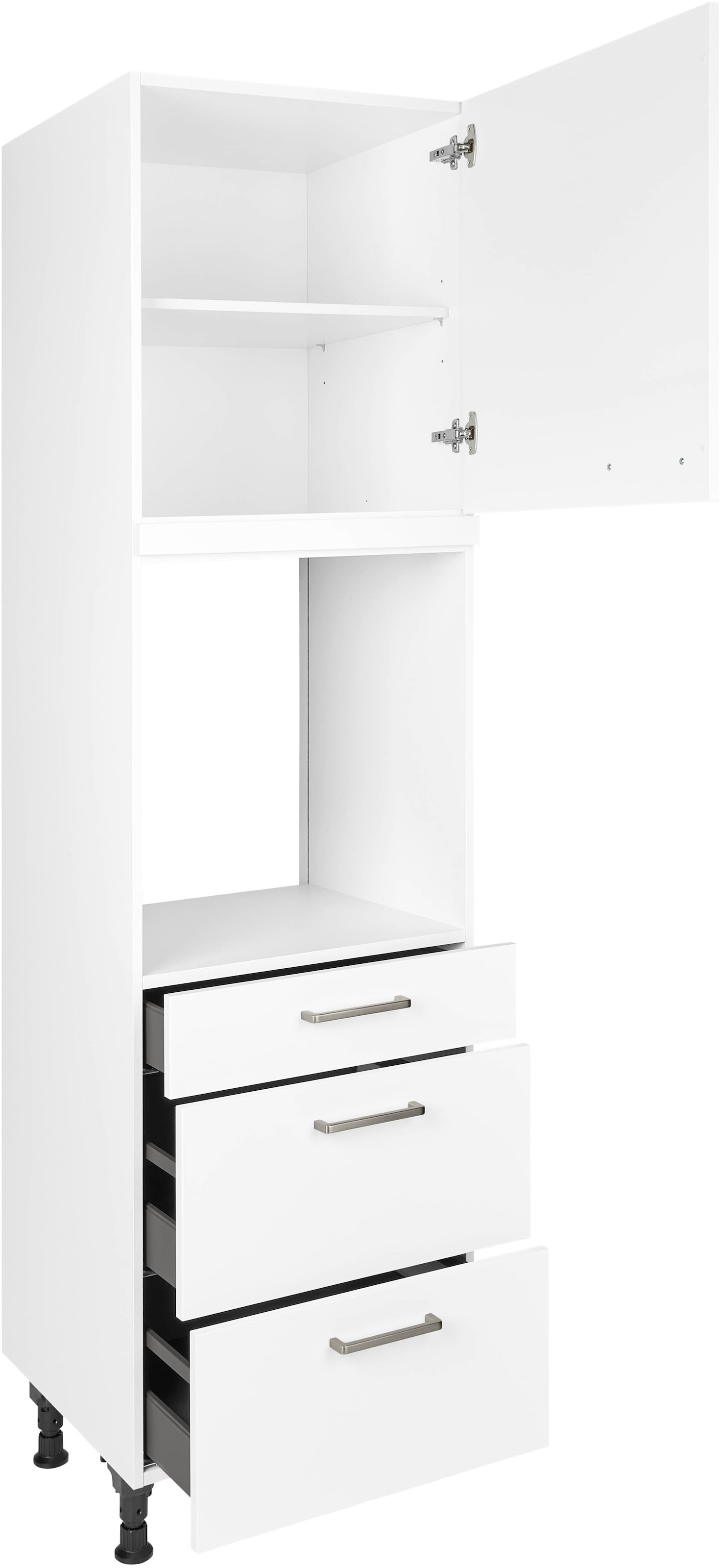 nobilia® Backofenumbauschrank »"Touch", Ausrichtung wählbar, mit Schublade und zwei Auszügen und«, einer Tür, vormontiert, Breite/Höhe: 60/216,6 cm