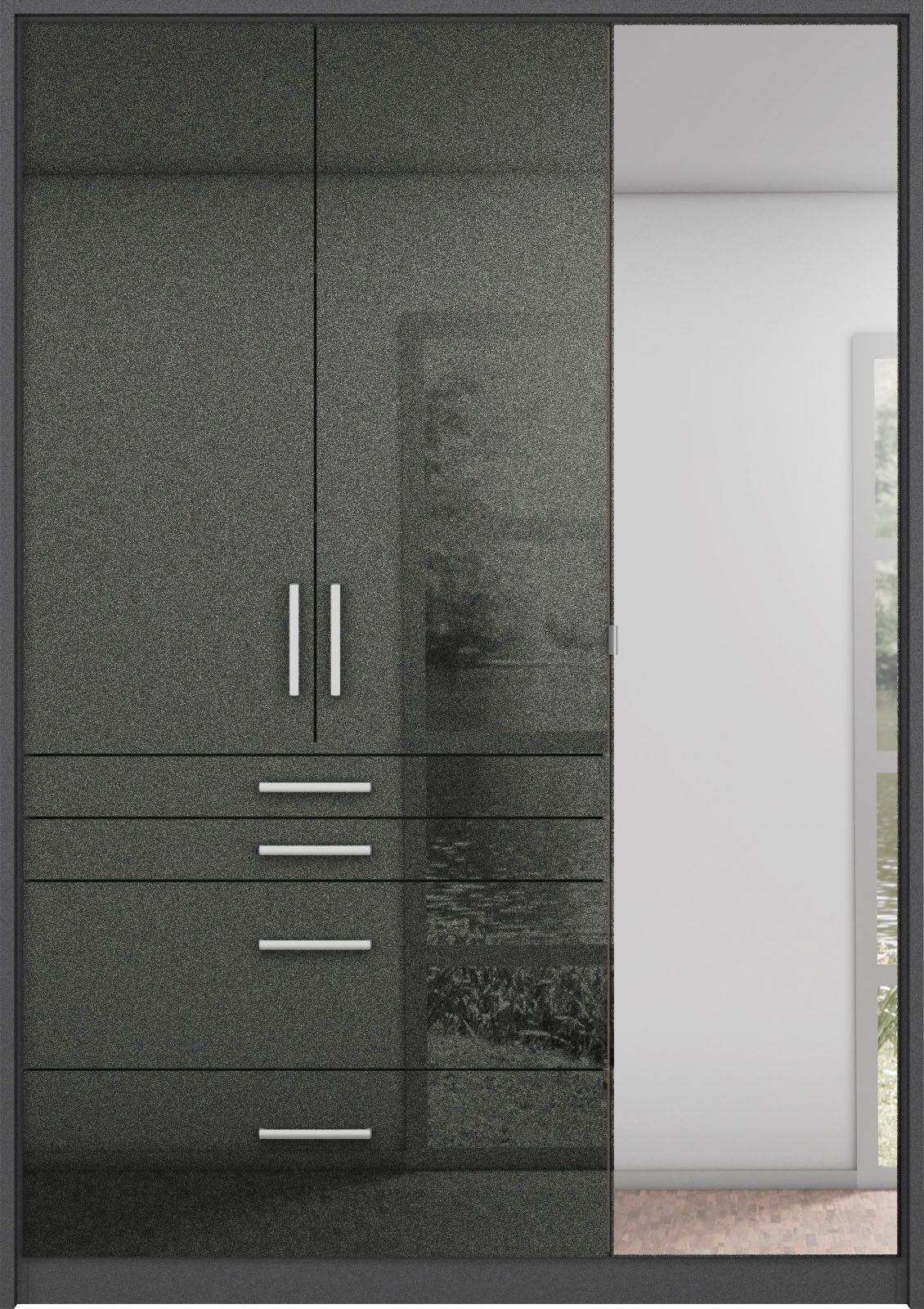 rauch Drehtürenschrank »Kleiderschrank Schrank Garderobe Garderobenschrank Topseller HOMBURG« inkl. Passepartout, oberer Schubkasten mit Einteilung MADE IN GERMANY