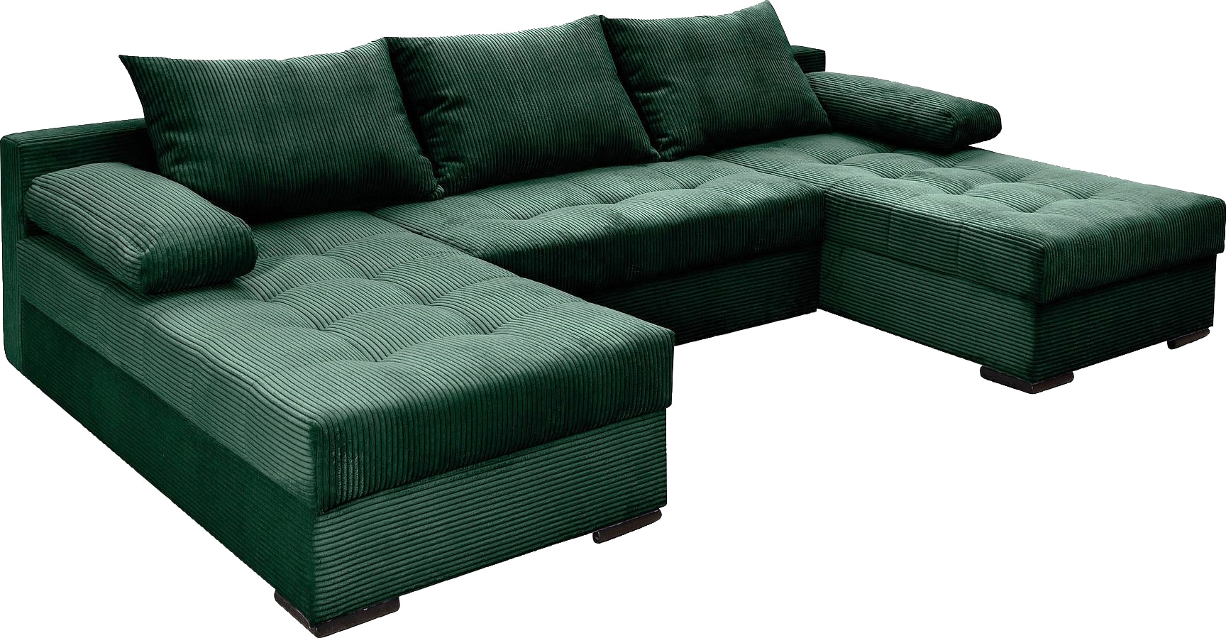 COLLECTION AB Wohnlandschaft »Josy, U-Form, Schlafsofa mit Bettkasten«, (Cord-/Mix), flexible Recamiere, Breite: 269cm, inklusive Rückenkissen, Cord
