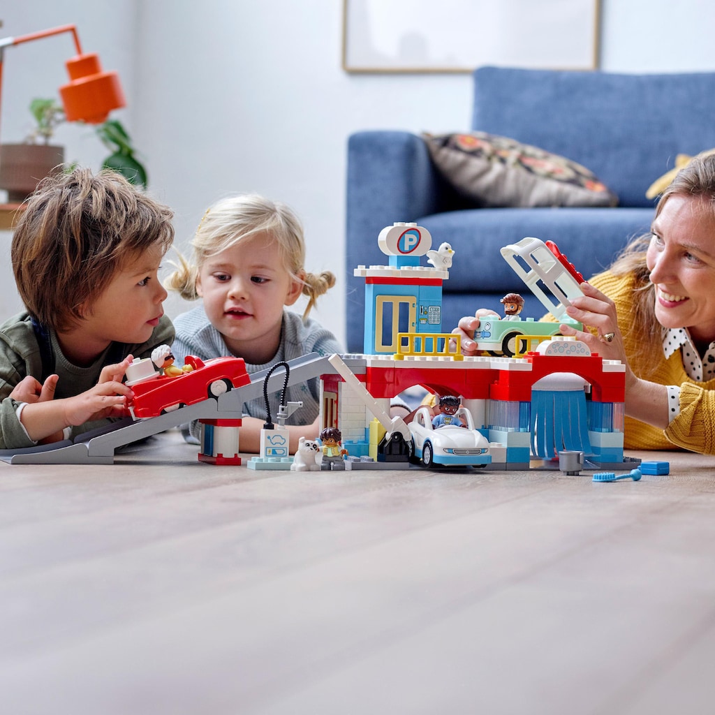 LEGO® Konstruktionsspielsteine »Parkhaus mit Autowaschanlage (10948), LEGO® DUPLO® Town«, (112 St.)