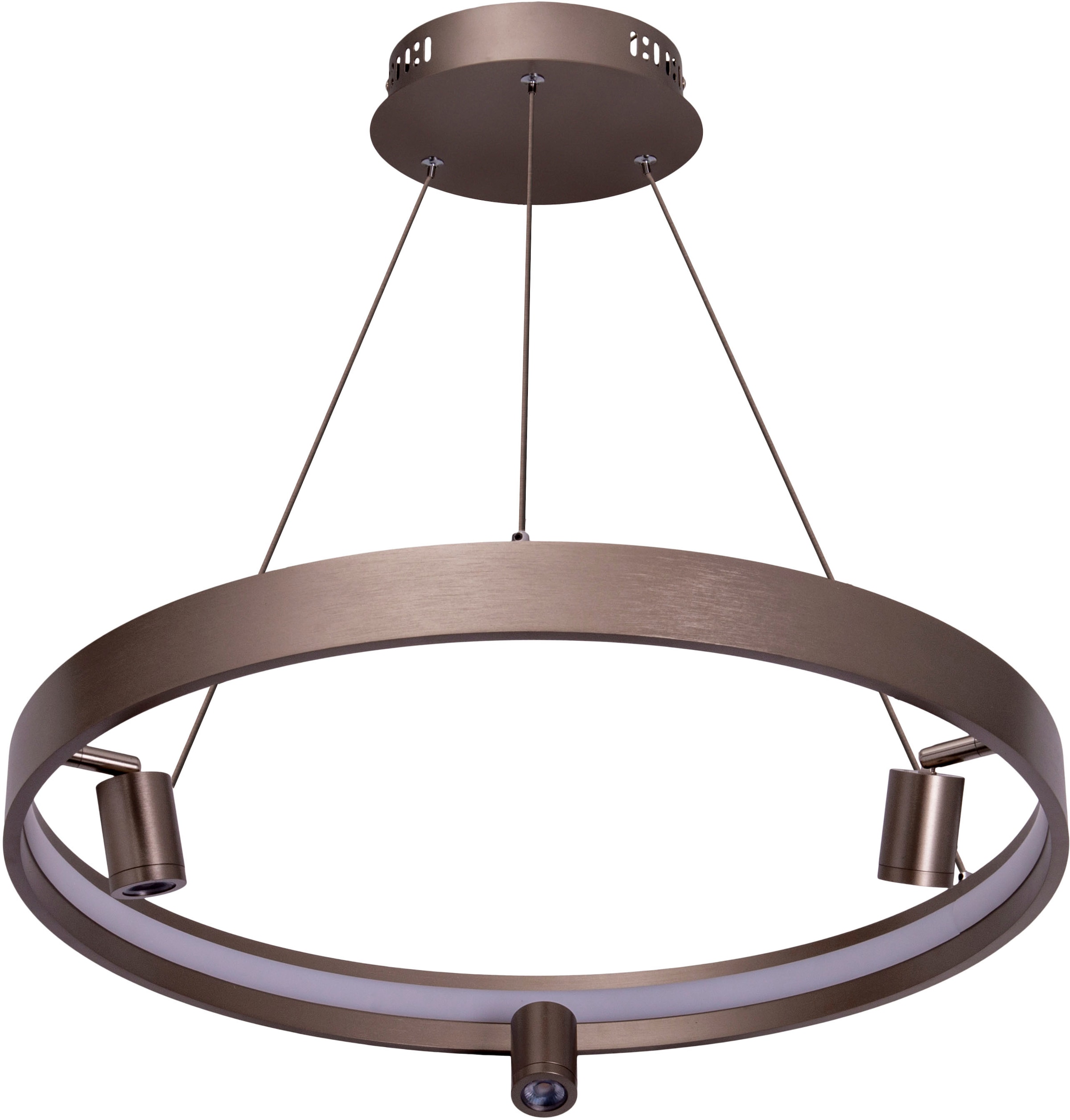 näve LED Pendelleuchte »Tristan«, 4 flammig, Leuchtmittel LED-Modul | LED fest integriert, Hänge-, Pendellampe warmweiß, 58cm, 37W, stahl-blank, inkl. Trafo,IP20
