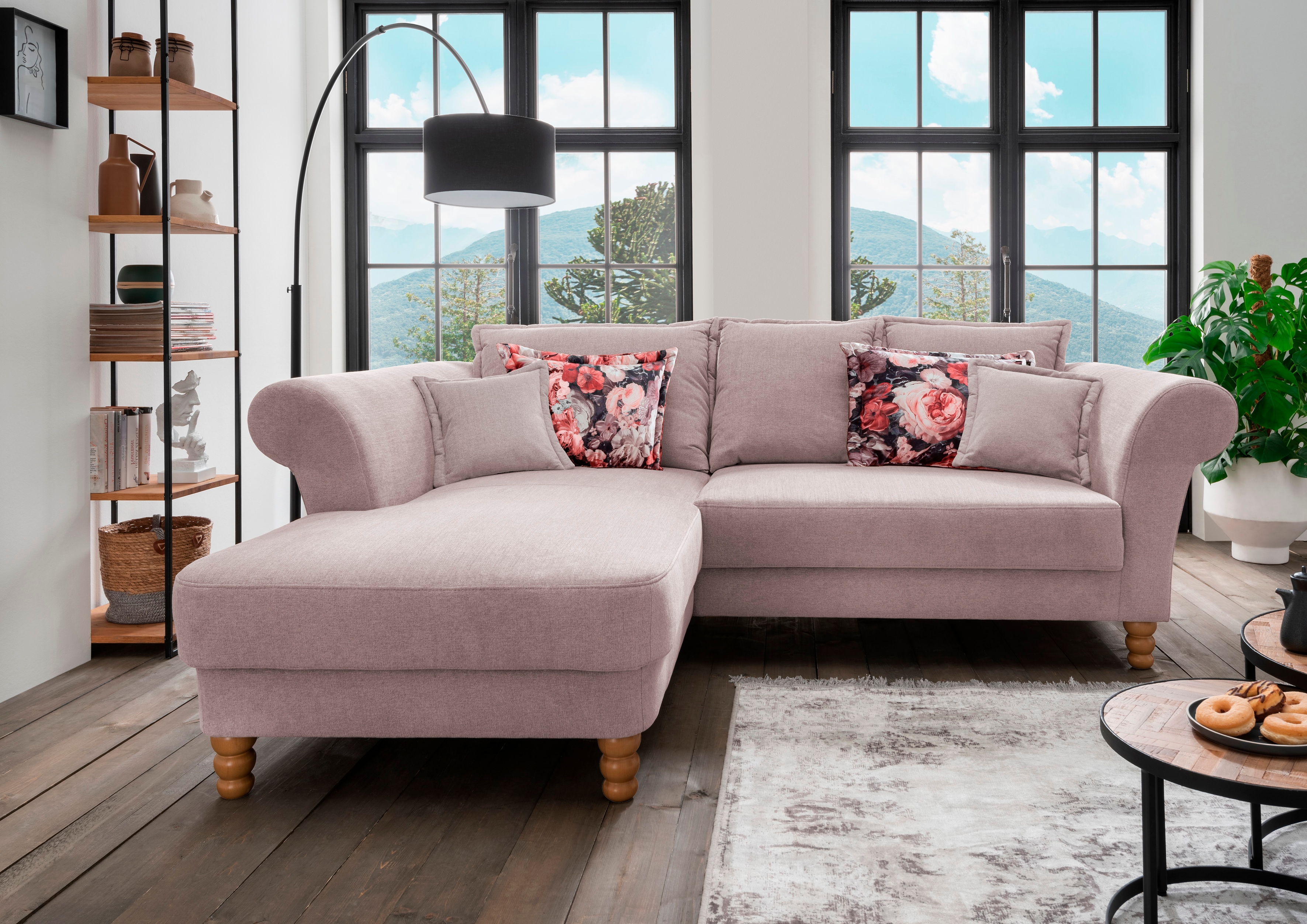 Home affaire Ecksofa "Tassilo Mega Polsterecke mit Kaltschaum im Sitz, bequem, L-Form" hoher Sitzkomfort, Breite 262cm, Komfortsitzhöhe 48cm, zeitlos elegant