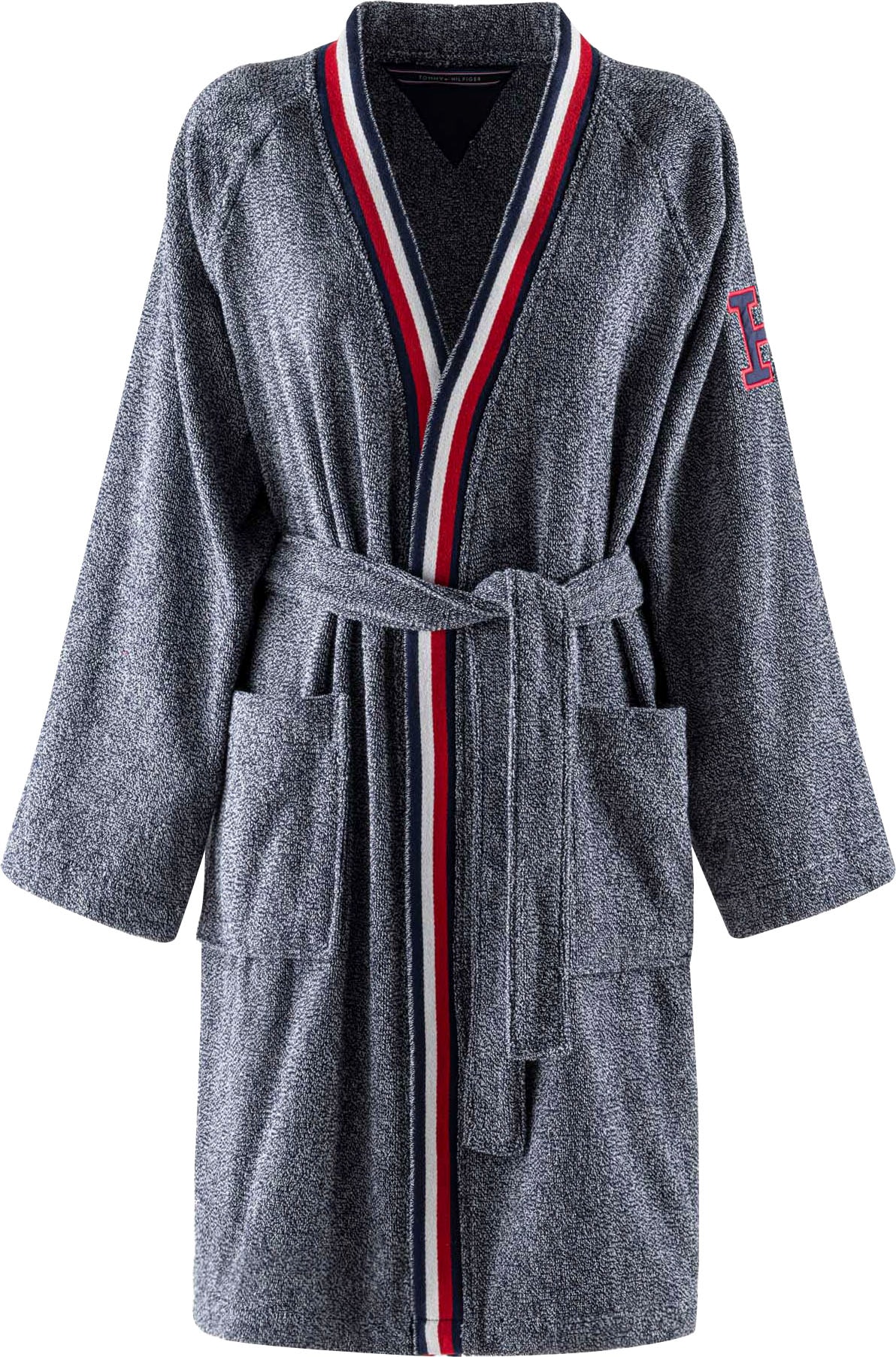 Tommy Hilfiger Unisex-Bademantel "Frottee Melange", (1 St.), mit H-Applikation