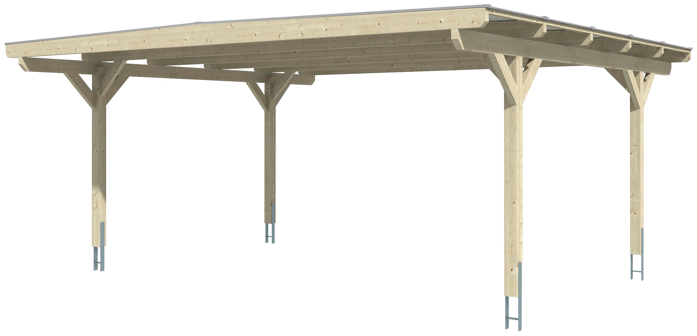 Skanholz Doppelcarport »Odenwald«, Leimholz-Nordisches Fichtenholz, 546 cm, natur