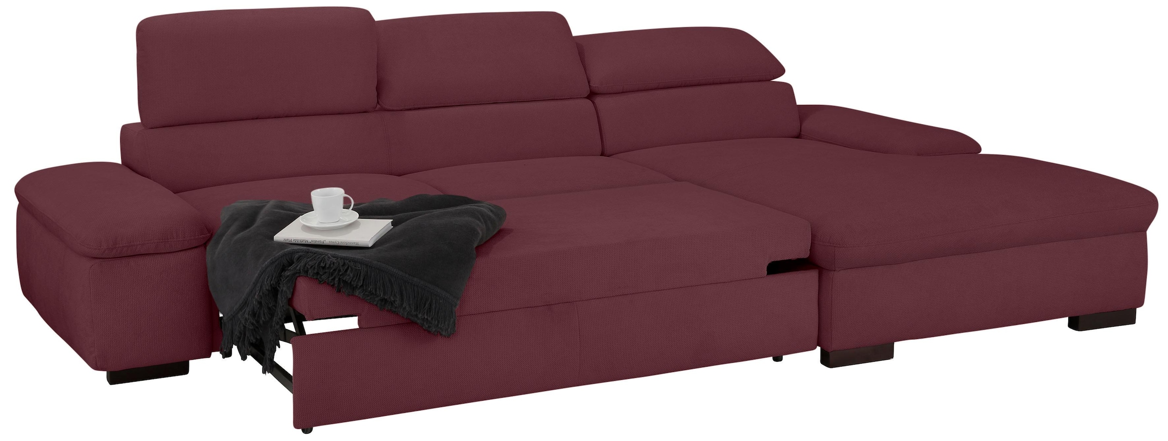 Home affaire Ecksofa »Alberto L-Form«, mit Kopfteilverstellung, wahlweise mit Bettfunktion