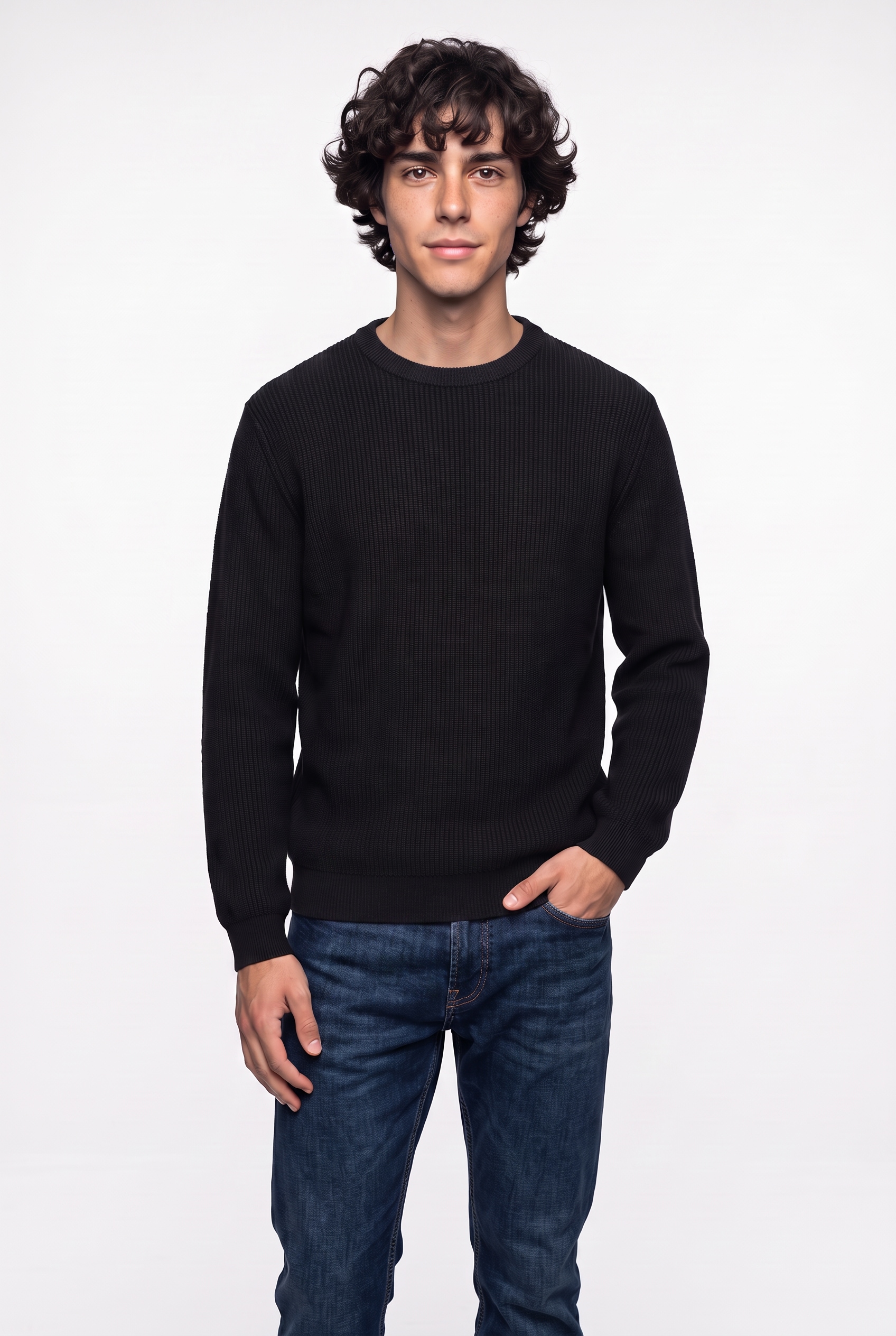 Jack & Jones Rundhalspullover "JPRBLACONNOR KNIT CREW NECK" Baumwolle, regular fit