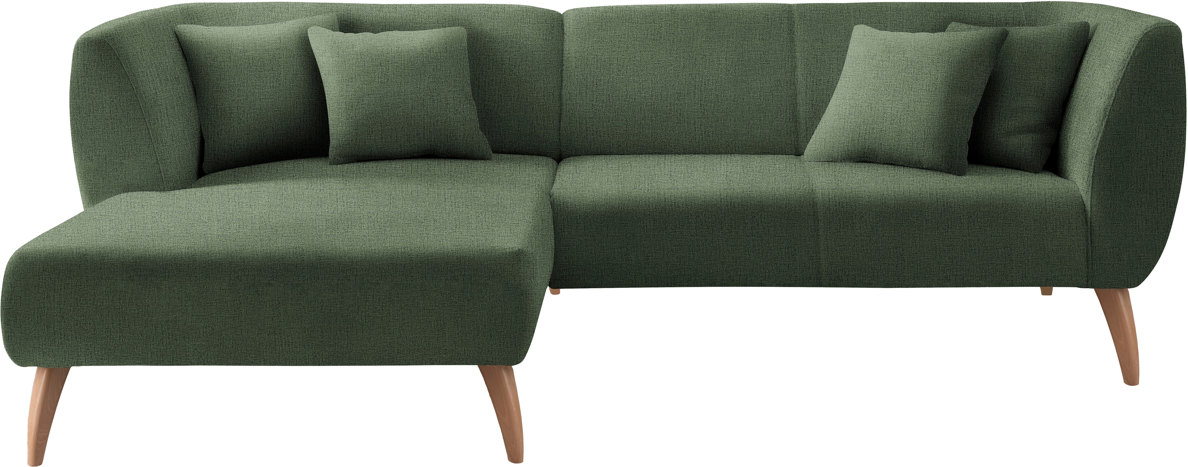 Thumbnail - INOSIGN Ecksofa "Colori Polstermöbel mit zeitlos eleganter Rückenführung. L-Form" Holzfußfarbe wählbar, inkl. 4x Zierkis...