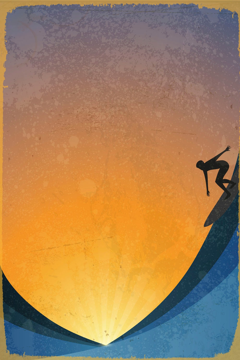 queence Metallbild »Surfer«, Meer Bilder-Meer, (1 St.), Stahlschild, Blechschild, Surfer, Fernweh