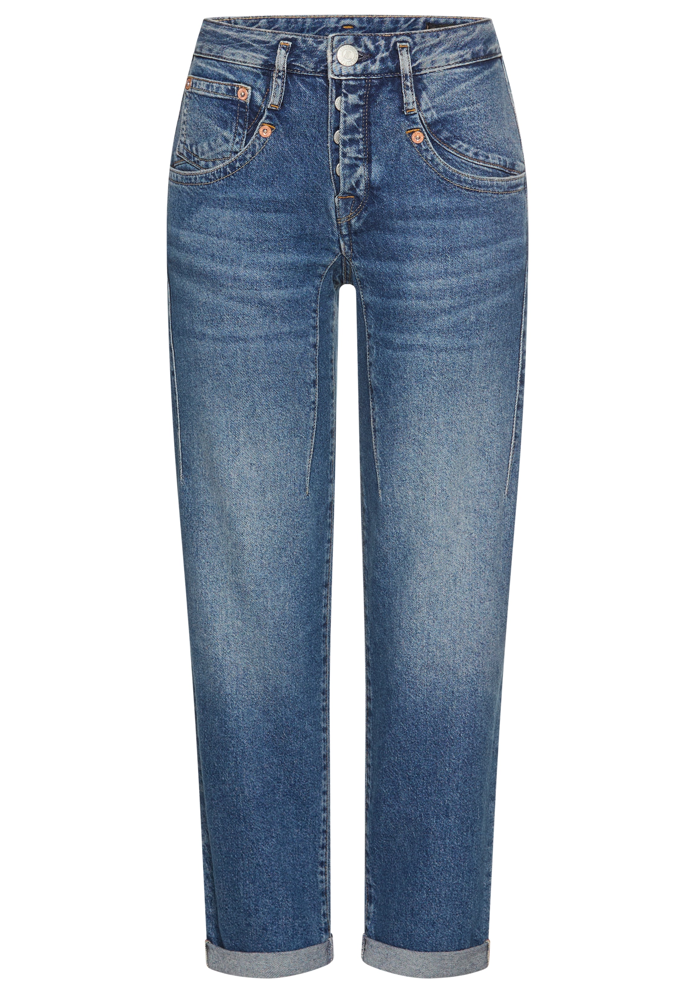 Herrlicher 5-Pocket-Jeans »Shyra Tap Denim«, mit hohem Bund, Cropped
