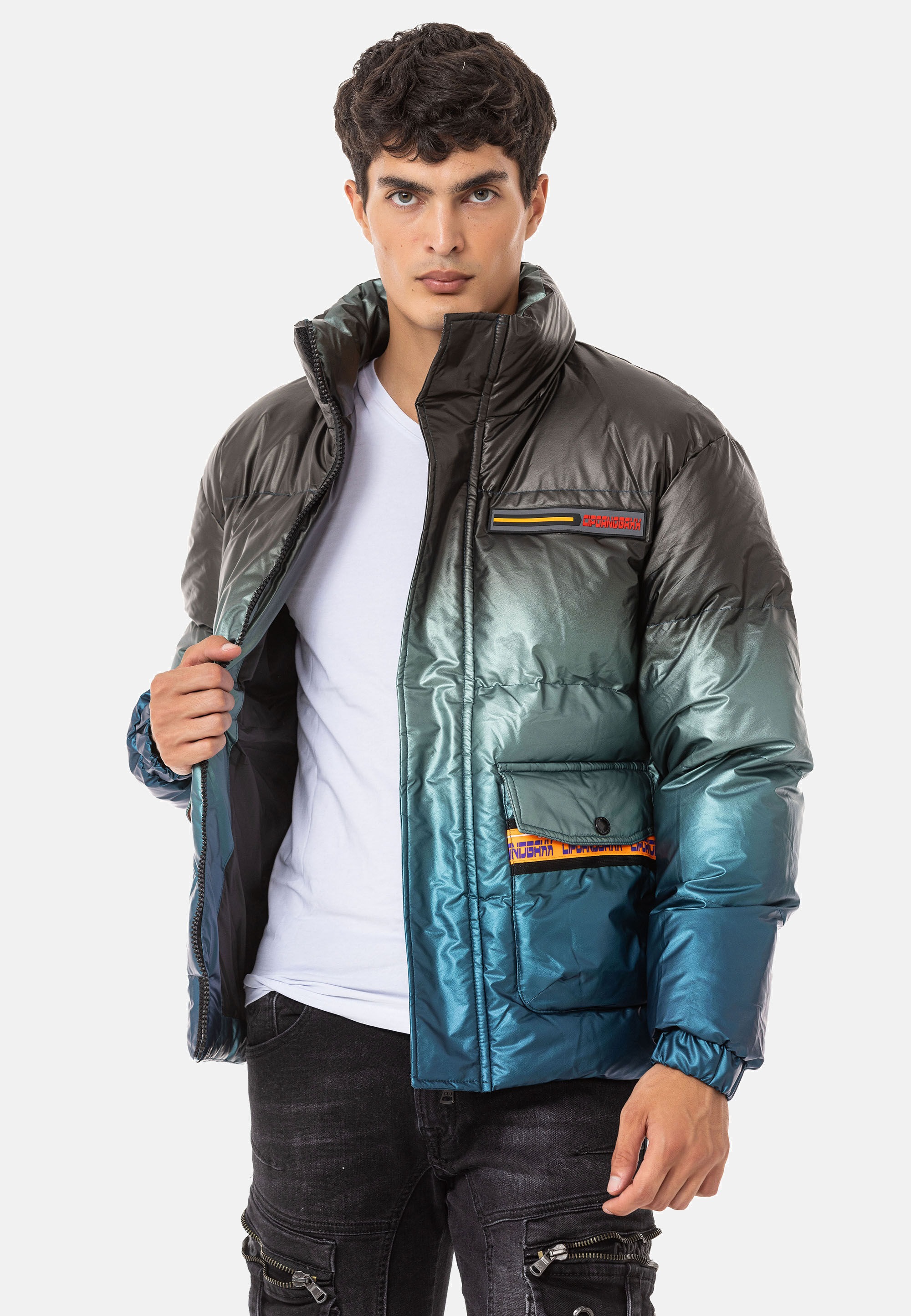 Cipo & Baxx Winterjacke »Jacke«, ohne Kapuze, mit Farbverlauf-Muster