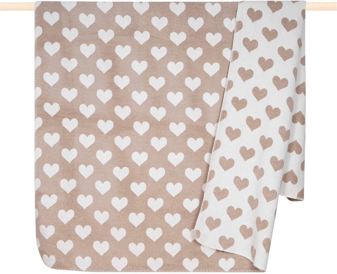 PAD Wohndecke "Love" Made in Europe, Wendefunktion, Motiv Herzen, 150x200 cm