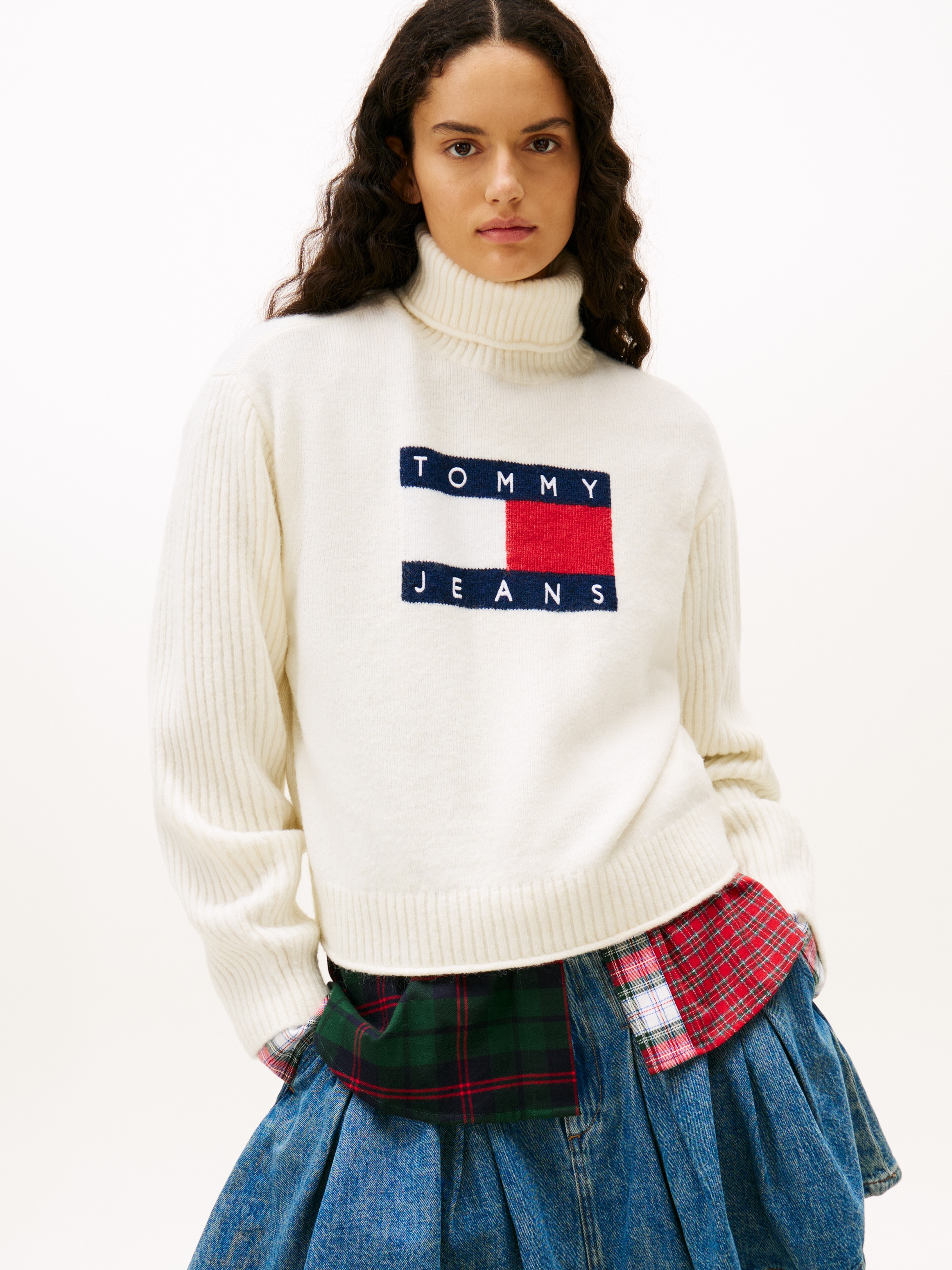 Tommy Jeans Rollkragenpullover "TJW TURTLENECK FLAG SWEATER EXT" günstig online kaufen