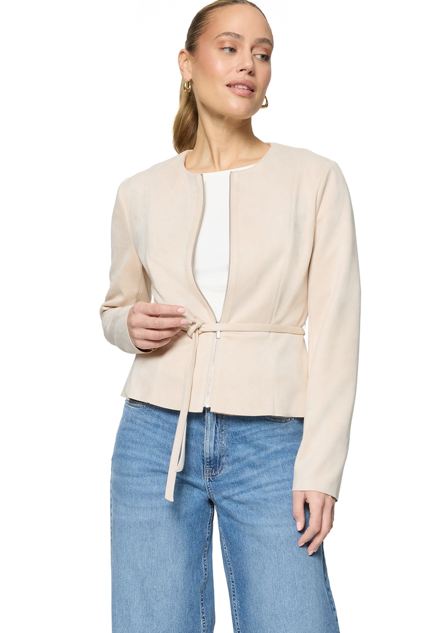 Zero Jackenblazer "Damen in Lederoptik" Gürtel günstig online kaufen