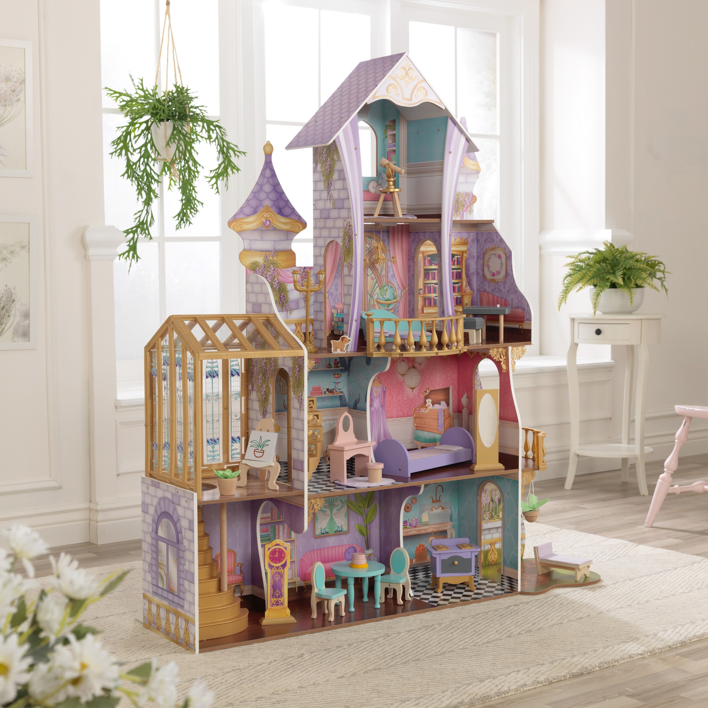 KidKraft® Puppenhaus »Zauberschloss mit Wintergarten«, mit Licht und Sound