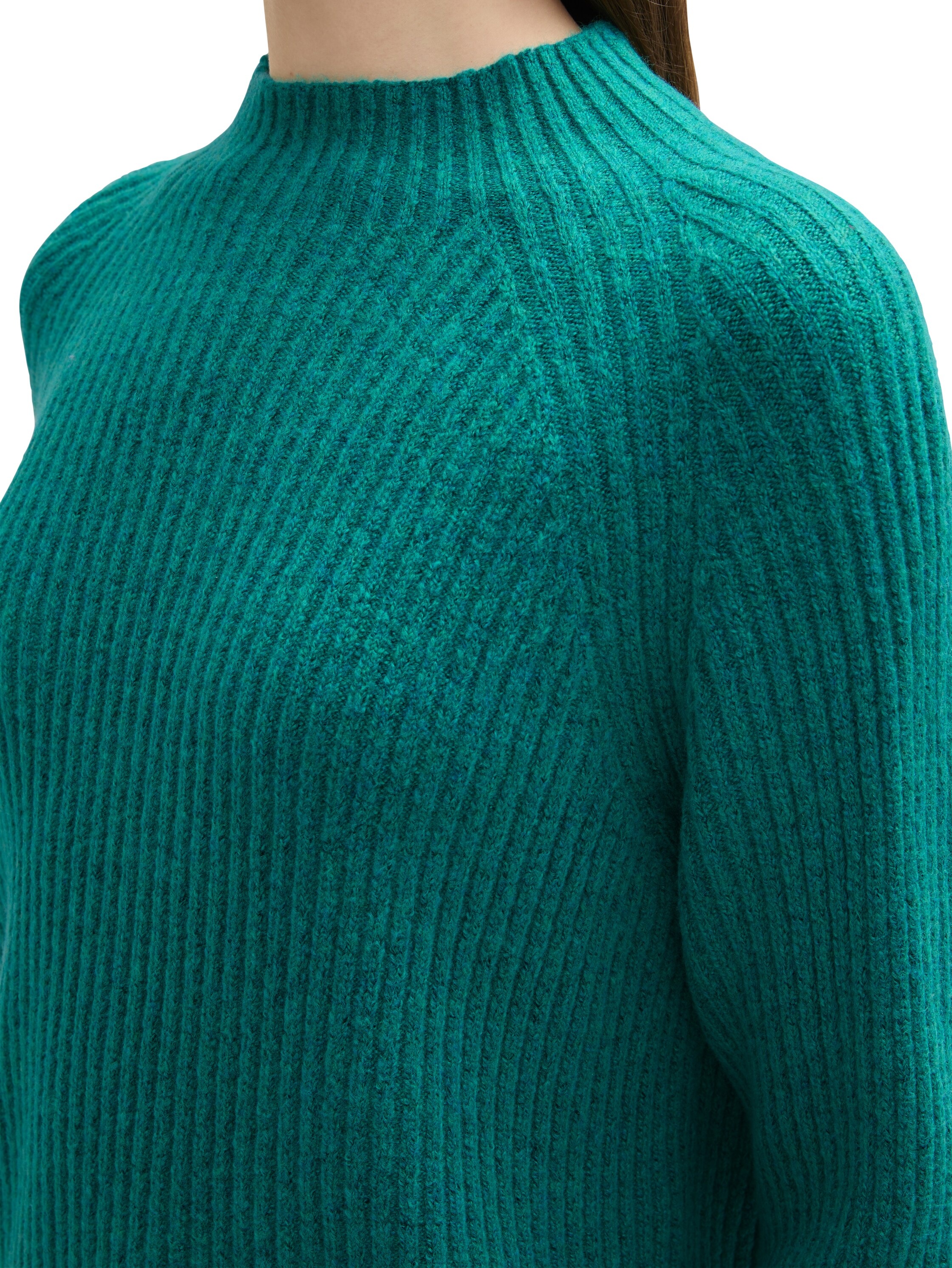 TOM TAILOR Denim Stehkragenpullover, mit Rippstruktur