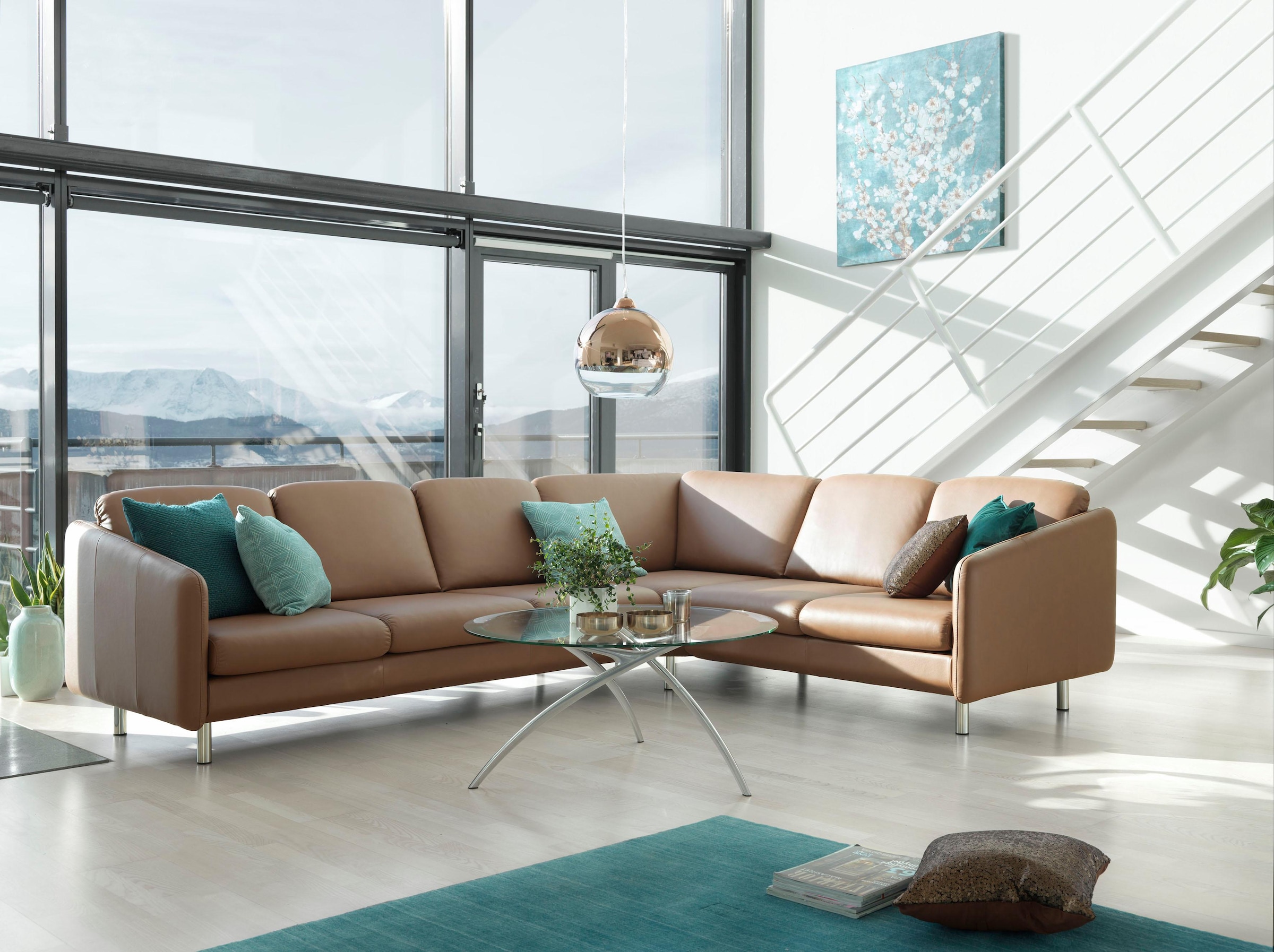 Stressless® Couchtisch »Enigma«, mit silberfarbenen Metallbeinen, rund