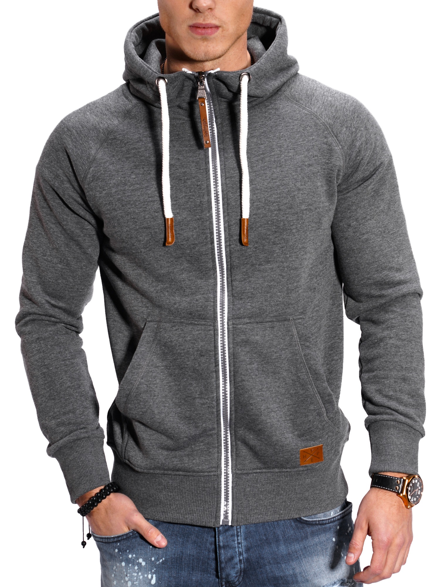 behype Sweatjacke "BHTANSER" mit praktischem Kordelzug günstig online kaufen