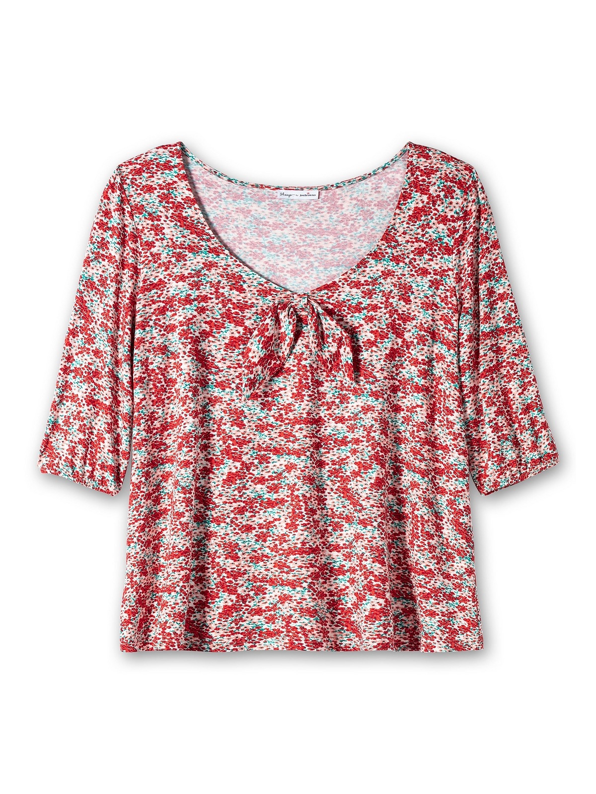 sheego by Joe Browns bestellen BAUR mit T-Shirt und Größen«, tiefem »Große Allover-Blumendruck | Ausschnitt online