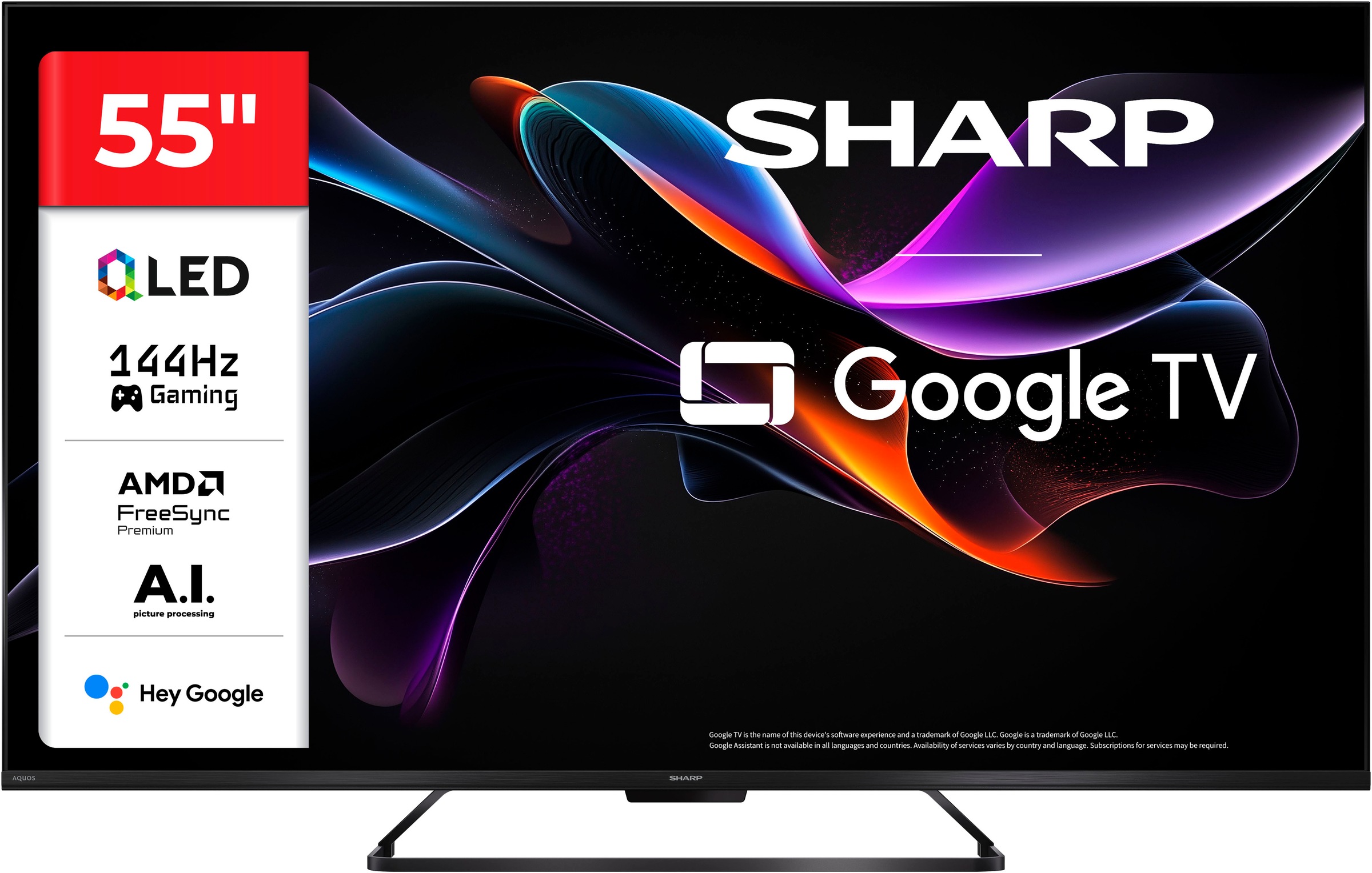 SHARP QLED-Fernseher "4T-C55HRx", 55 ′′schwarz, Fernseher