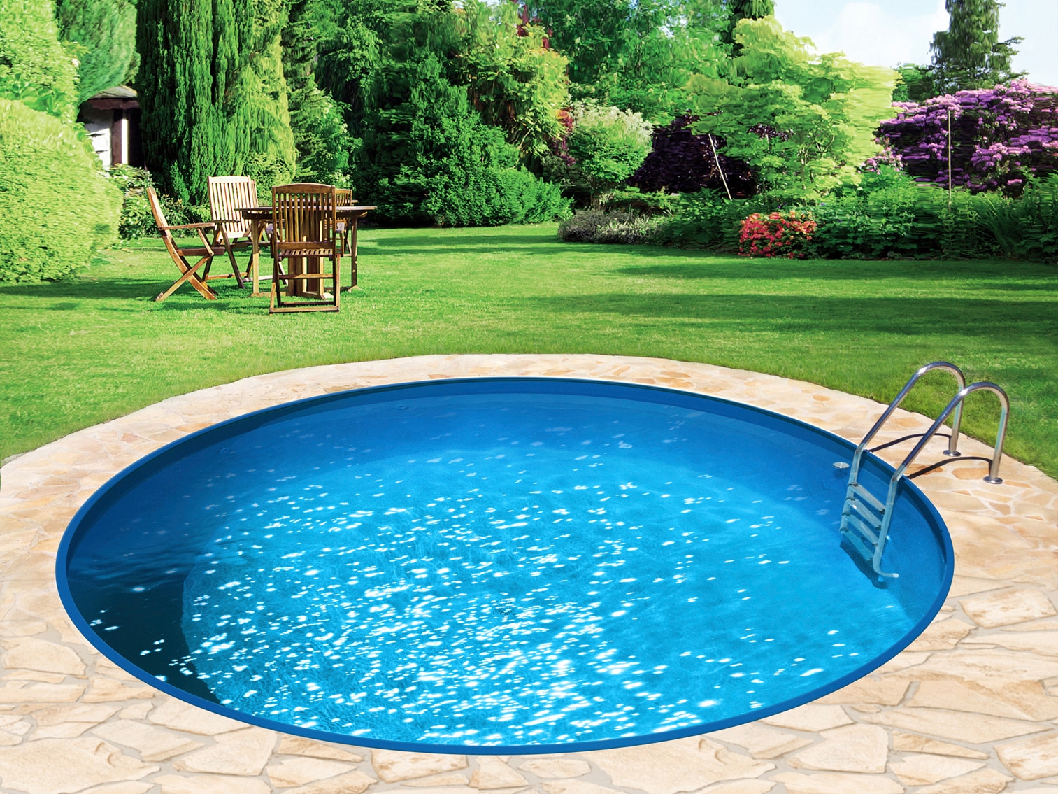 my POOL BWT Rundpool »HOLIDAY«, (Komplett-Set, 6 tlg.), Höhe 150 cm, in versch. Größen verfügbar