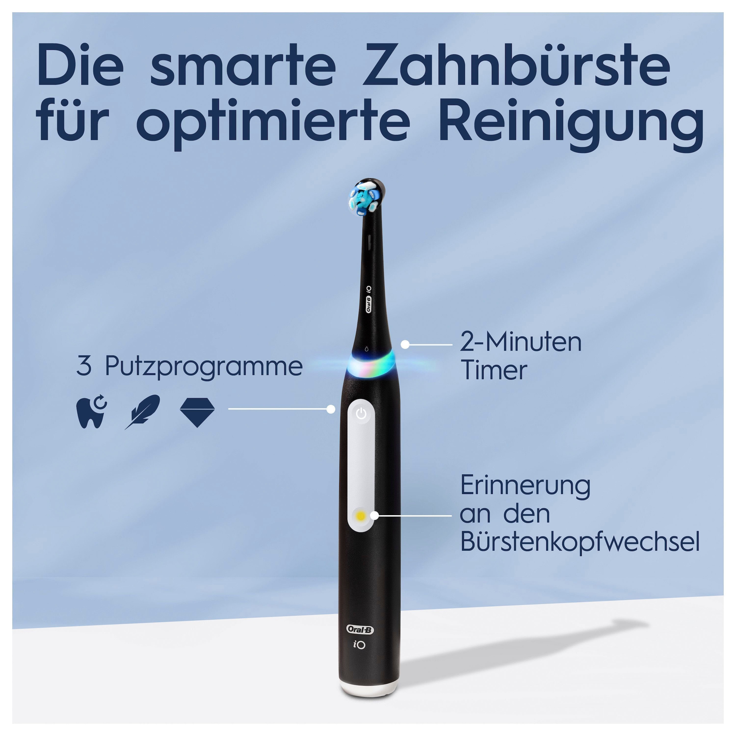 Oral-B Elektrische Zahnbürste »iO Series 3 Doppelpack«, 2 St. Aufsteckbürsten, Magnet-Technologie