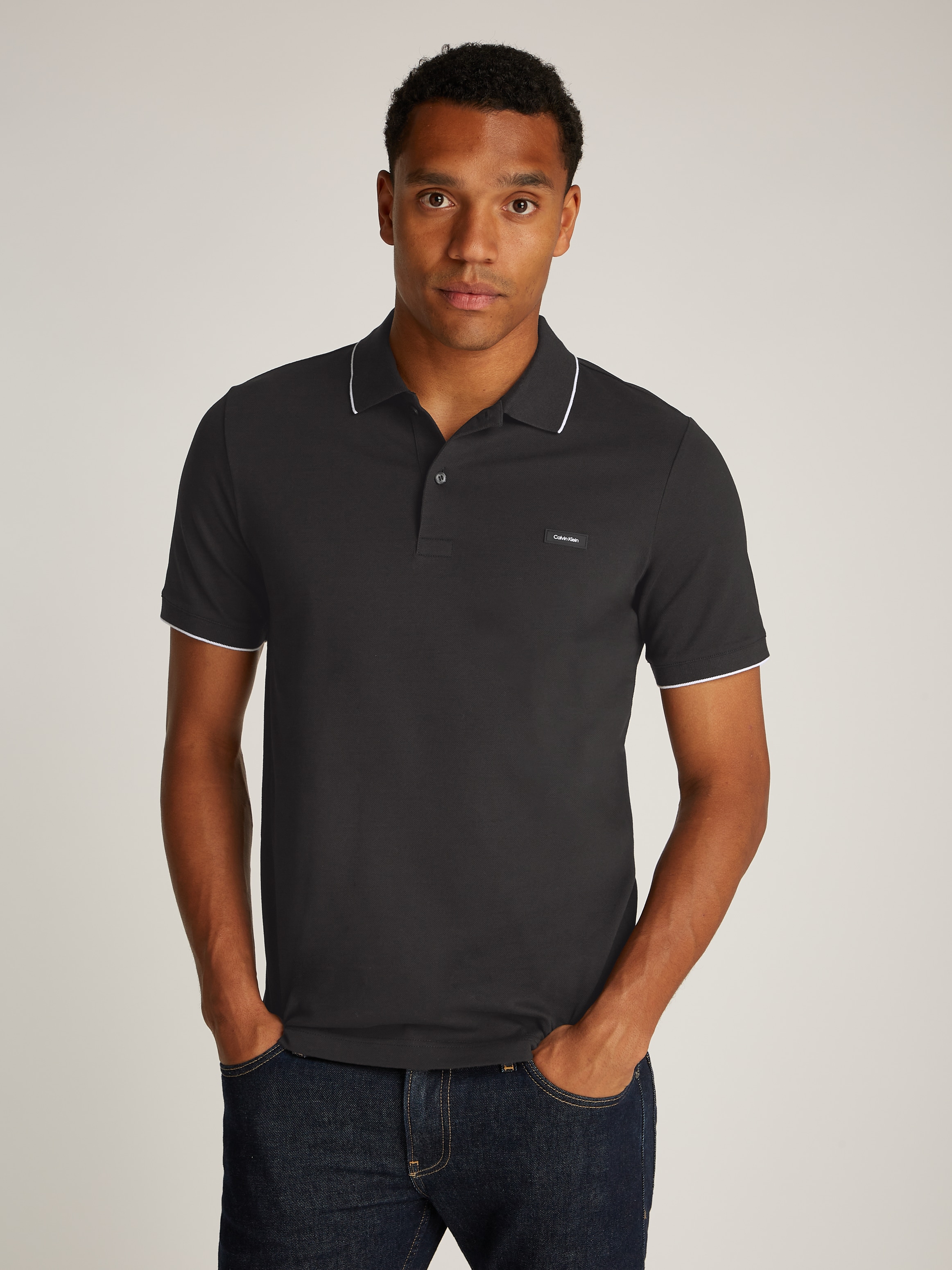 Calvin Klein Poloshirt "STRETCH PIQUE TIPPING POLO"