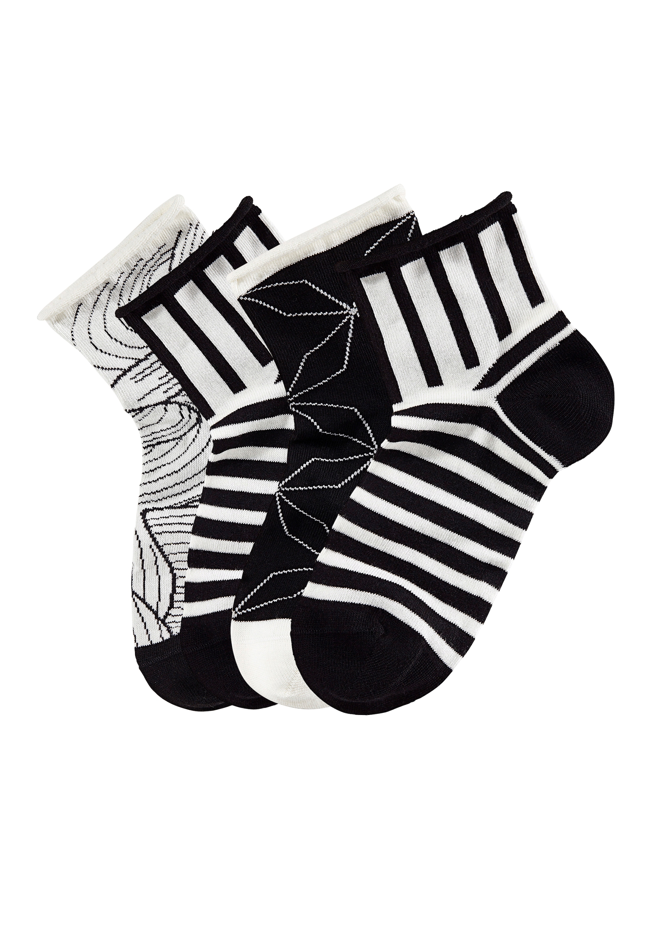 H.I.S Kurzsocken, (Packung, 4 Paar), in unterschiedlichen Designs