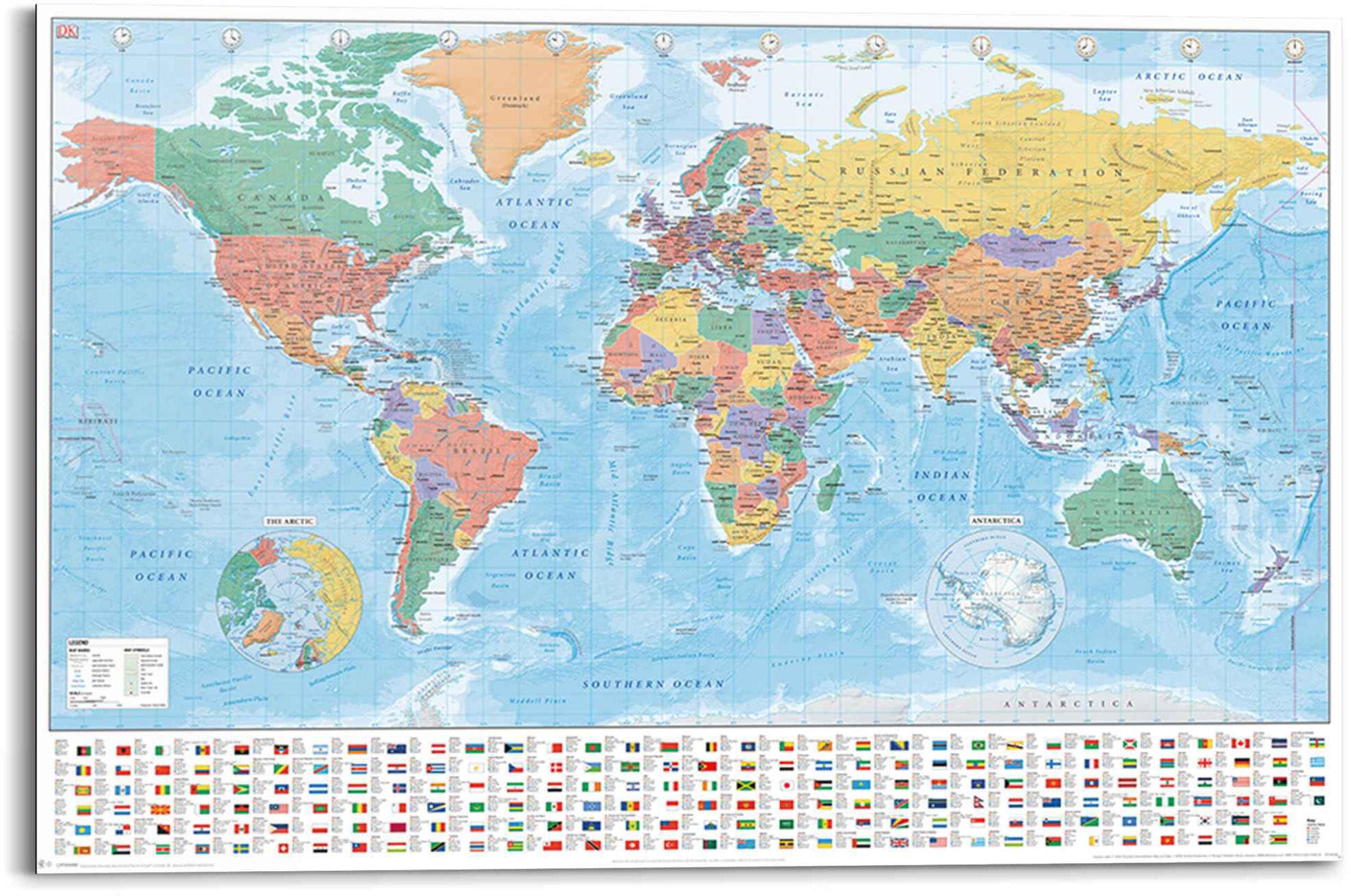 Landkarte Reinders! - BAUR Weltkarte, | Flaggen«, Kontinente Wandbild Weltkarte bestellen St.) (1 »Wandbild -