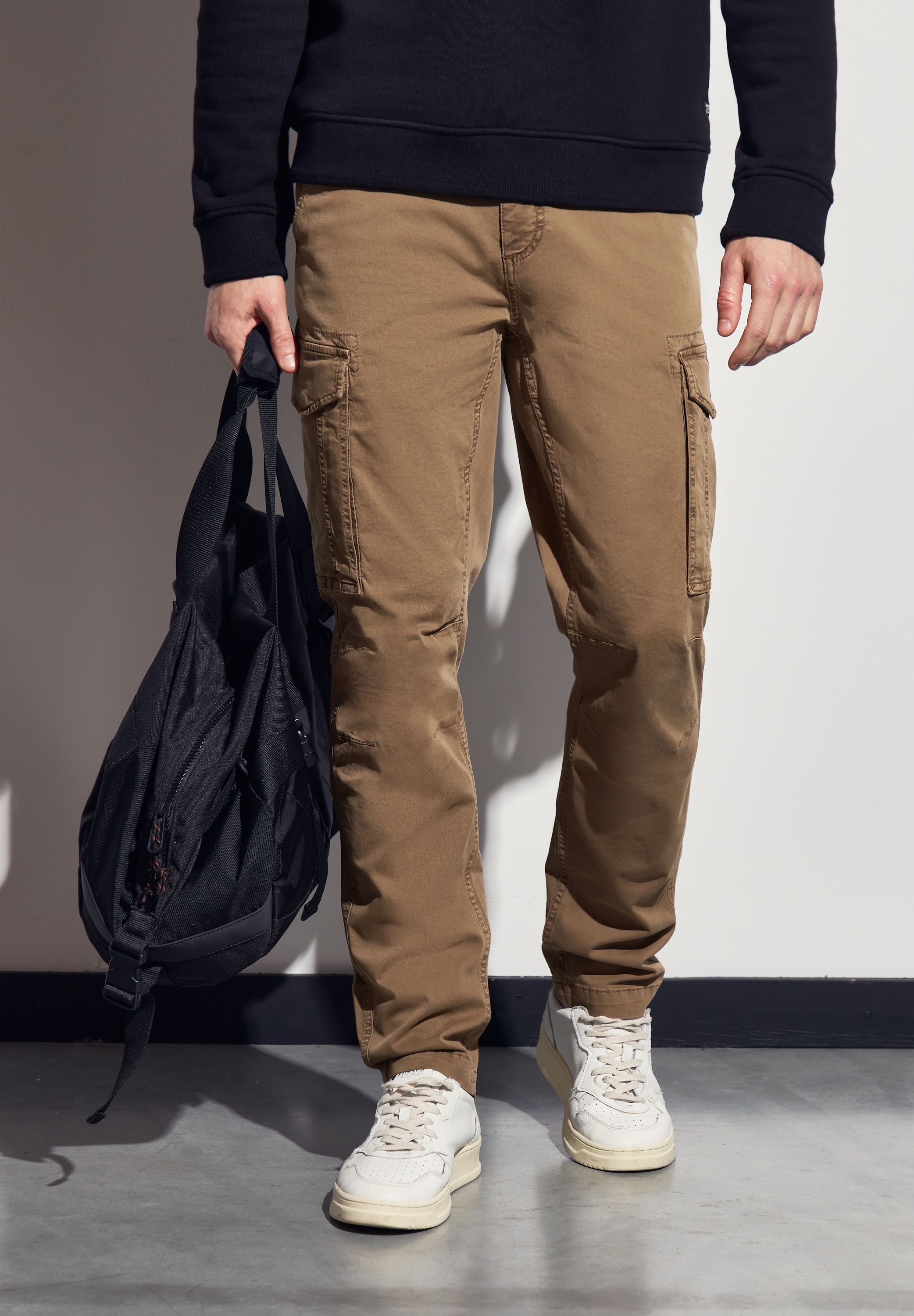 STREET ONE MEN Cargohose  aus Baumwolle mit Stretchanteil