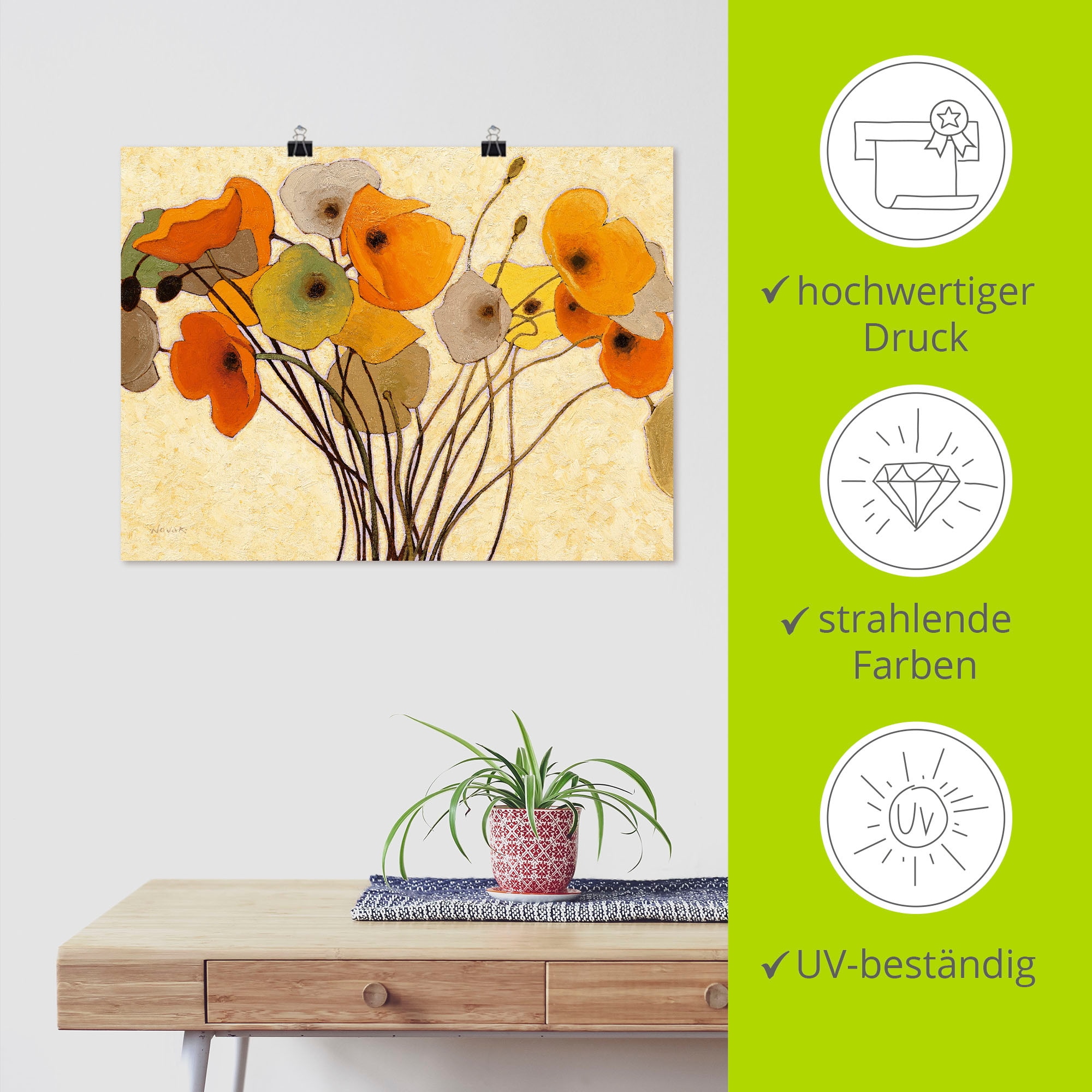 Artland Wandbild »Kürbismohn I«, Blumen, (1 St.), als Leinwandbild, Poster, Wandaufkleber in verschied. Größen