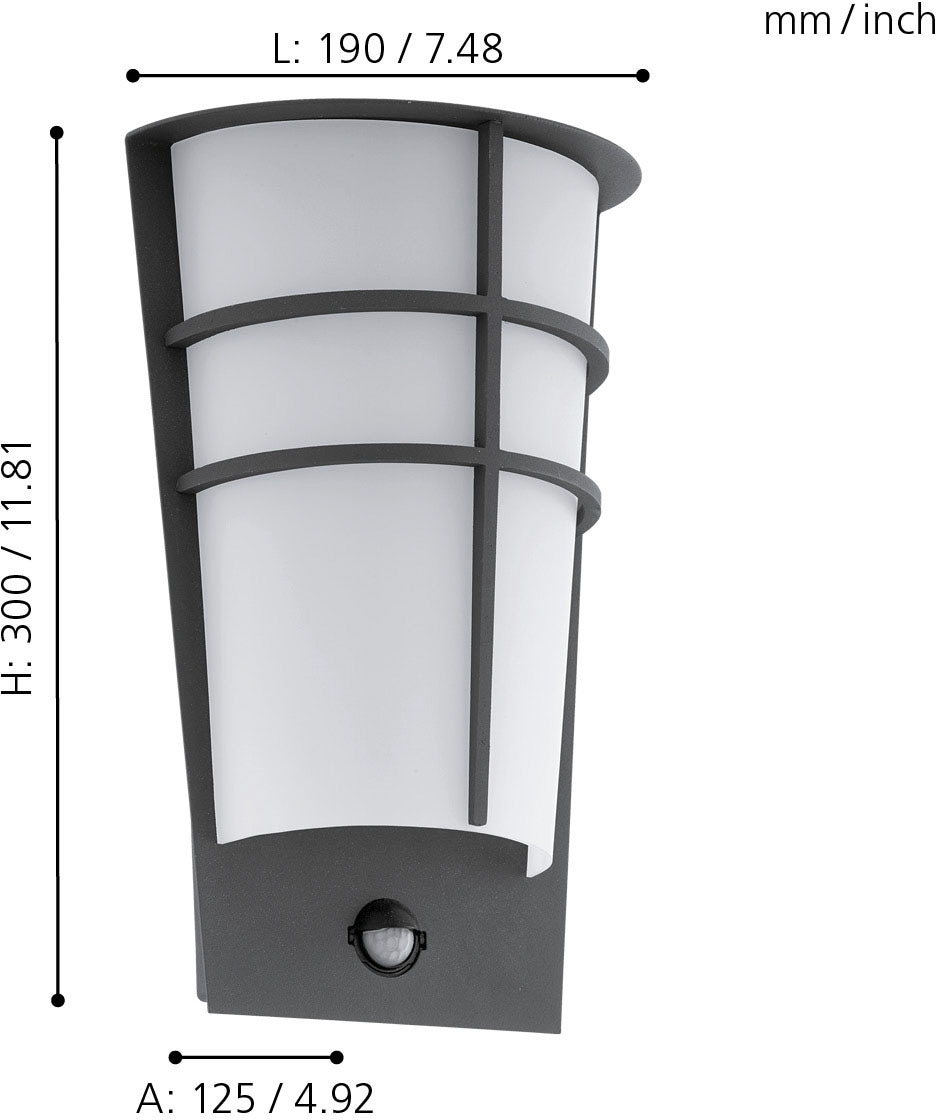 EGLO LED Außen-Wandleuchte »BREGANZO1«, 2 flammig-flammig, Eckmontage möglich, LED tauschbar