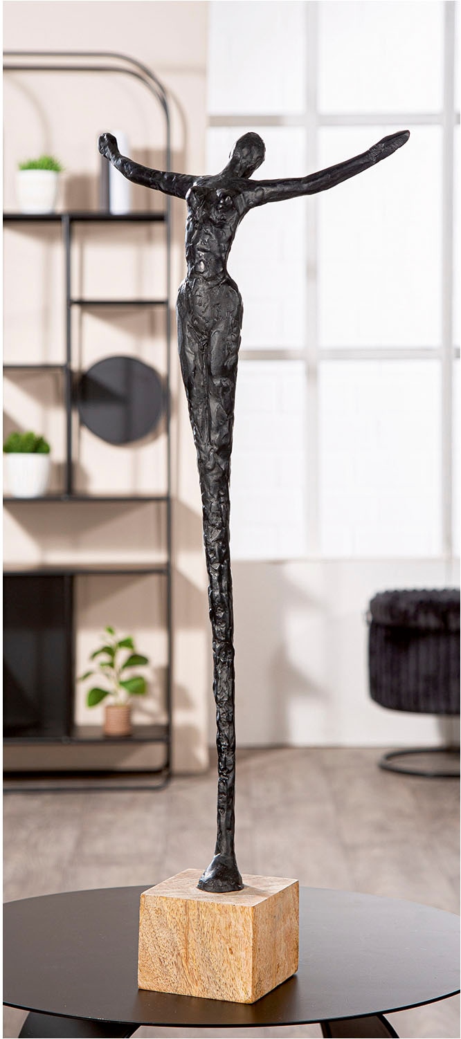 GILDE Dekofigur »Skulptur Freedom naturfarben; schwarz H. 70 cm«