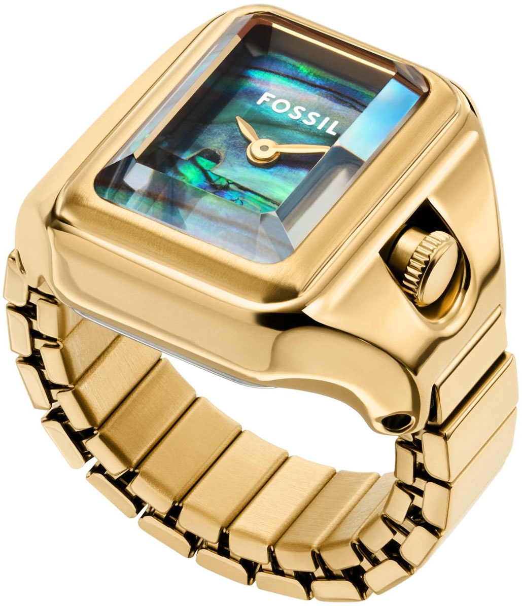 Fossil Uhrenring »RAQUEL WATCH RING«, Armbanduhr, Damenuhr, Edelstahlarmband, analog