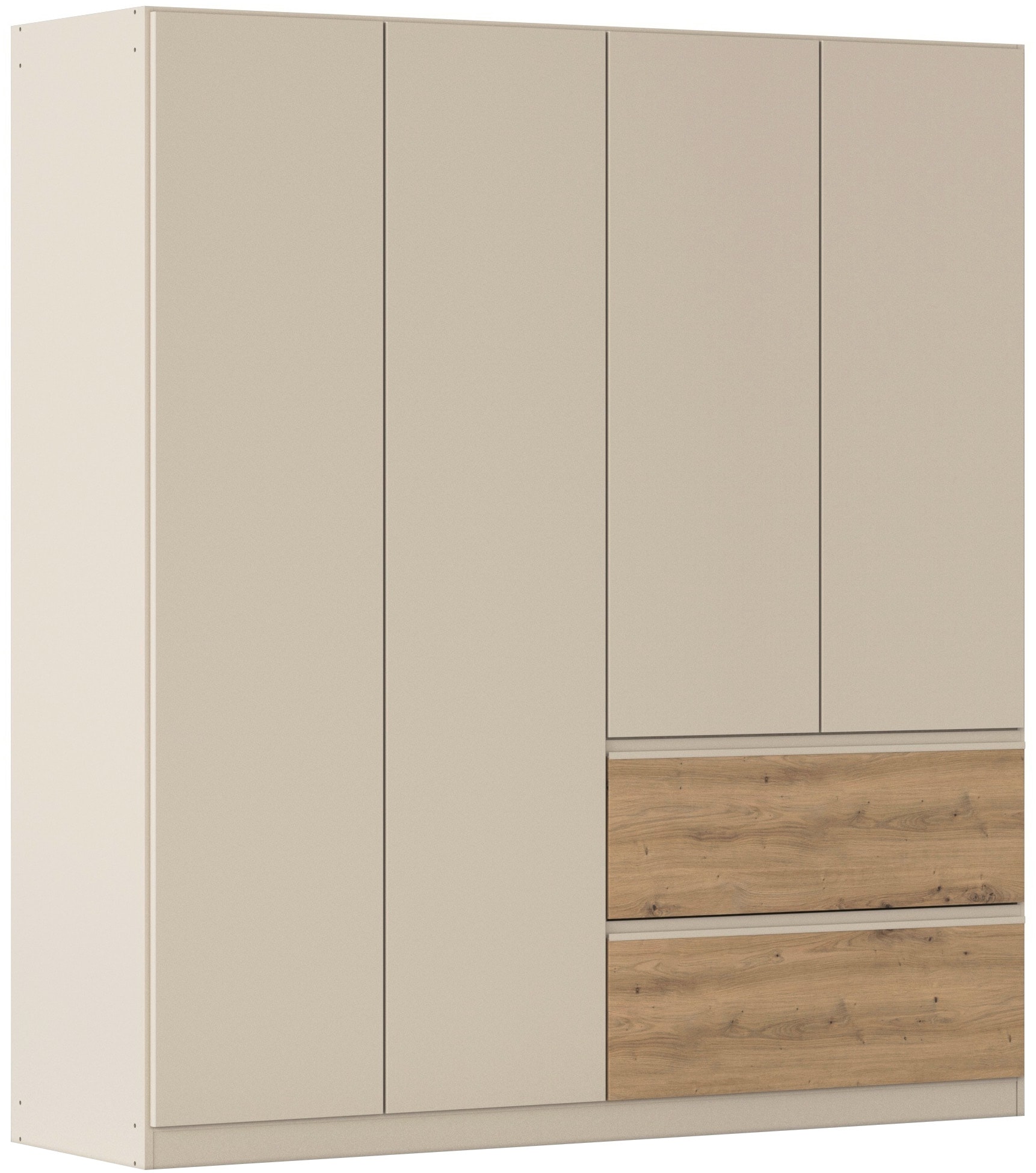 rauch 1100000002199 "Kleiderschrank Schrank Garderobe Wäscheschrank Schlafzimmer JOEL" in 3 verschiedenen Ausstattungen BASIC/CLASSIC/PREMIUM, mit zwei Schubladen, mit Push-to-Open Funktion MADE IN GERMANY