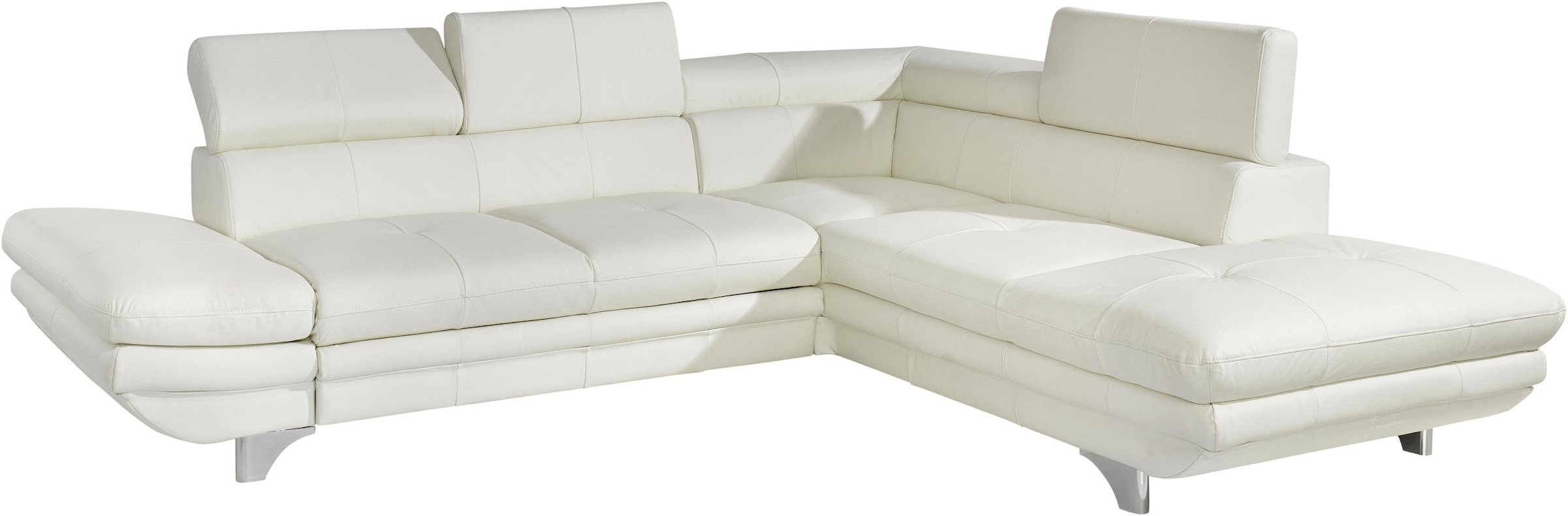 COTTA Polstergarnitur »Enterprise«, (Set), Set: Ecksofa, Hocker, Kopfteilverstellung, wahlweise mit Bettfunktion