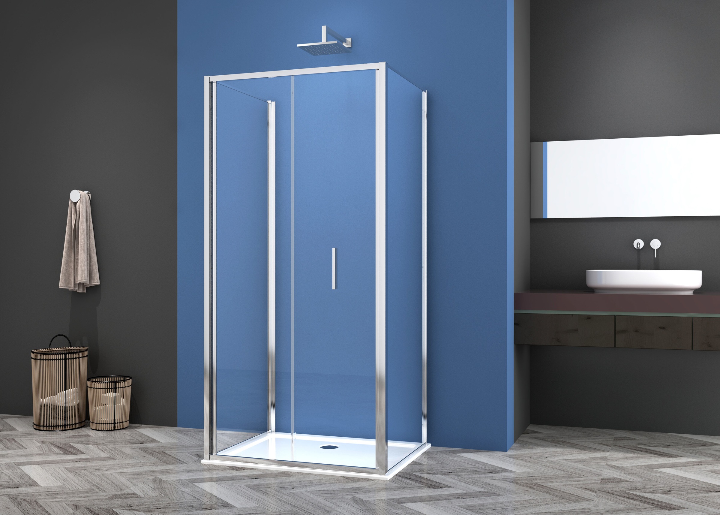 Sanotechnik Dusch-Falttür »Sanotechnik SlimLine Falttür chrom« Easy Clean Beschichtung