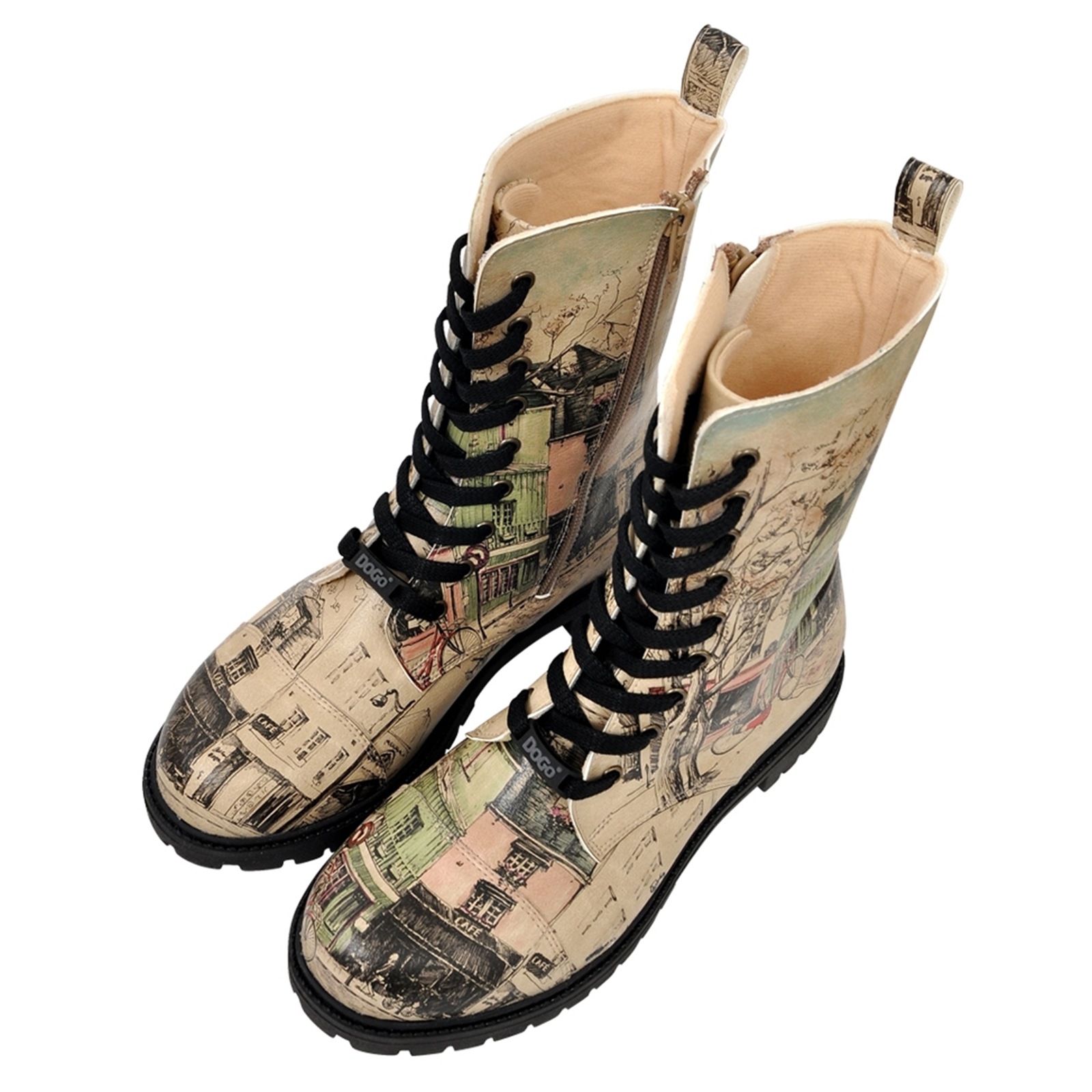 Thumbnail - DOGO Schnürboots "Zipsy Bonjour Paris Damen Stiefel / Female", Vegan