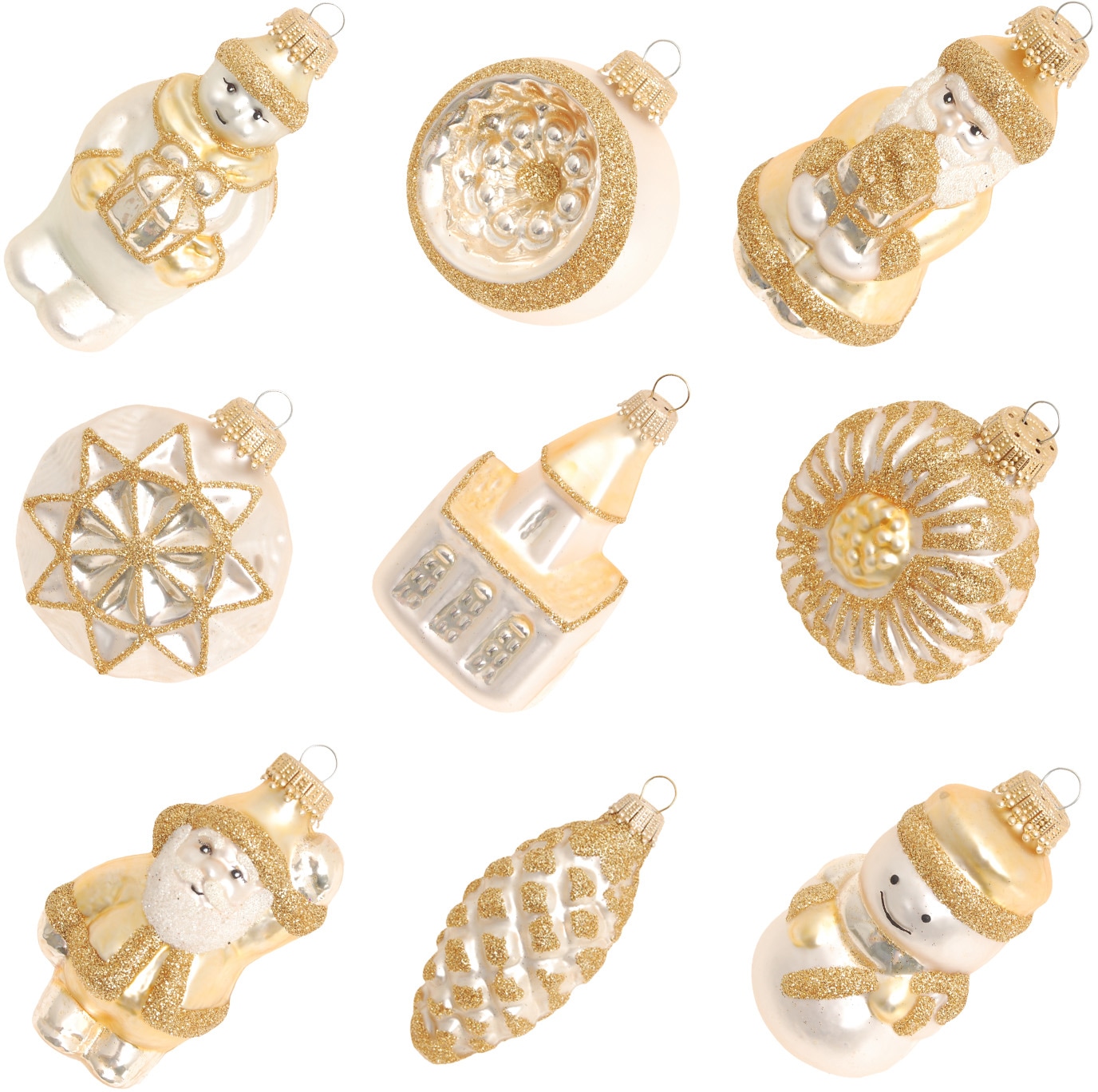 Krebs Glas Lauscha Christbaumschmuck »KGL03401, Weihnachtsdeko, Christbaumschmuck«, (Set, 9 tlg.), Weihnachtsfiguren aus Glas
