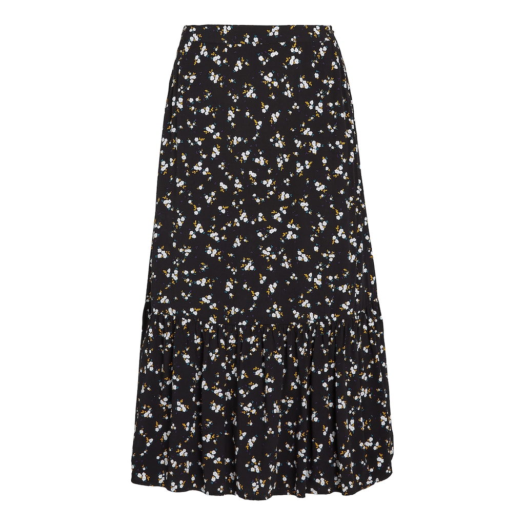 Tommy Jeans A-Linien-Rock »TJW FLORAL RUFFLE MIDI SKIRT EXT«, Webrock Mit Tommy Jeans Markenlabel